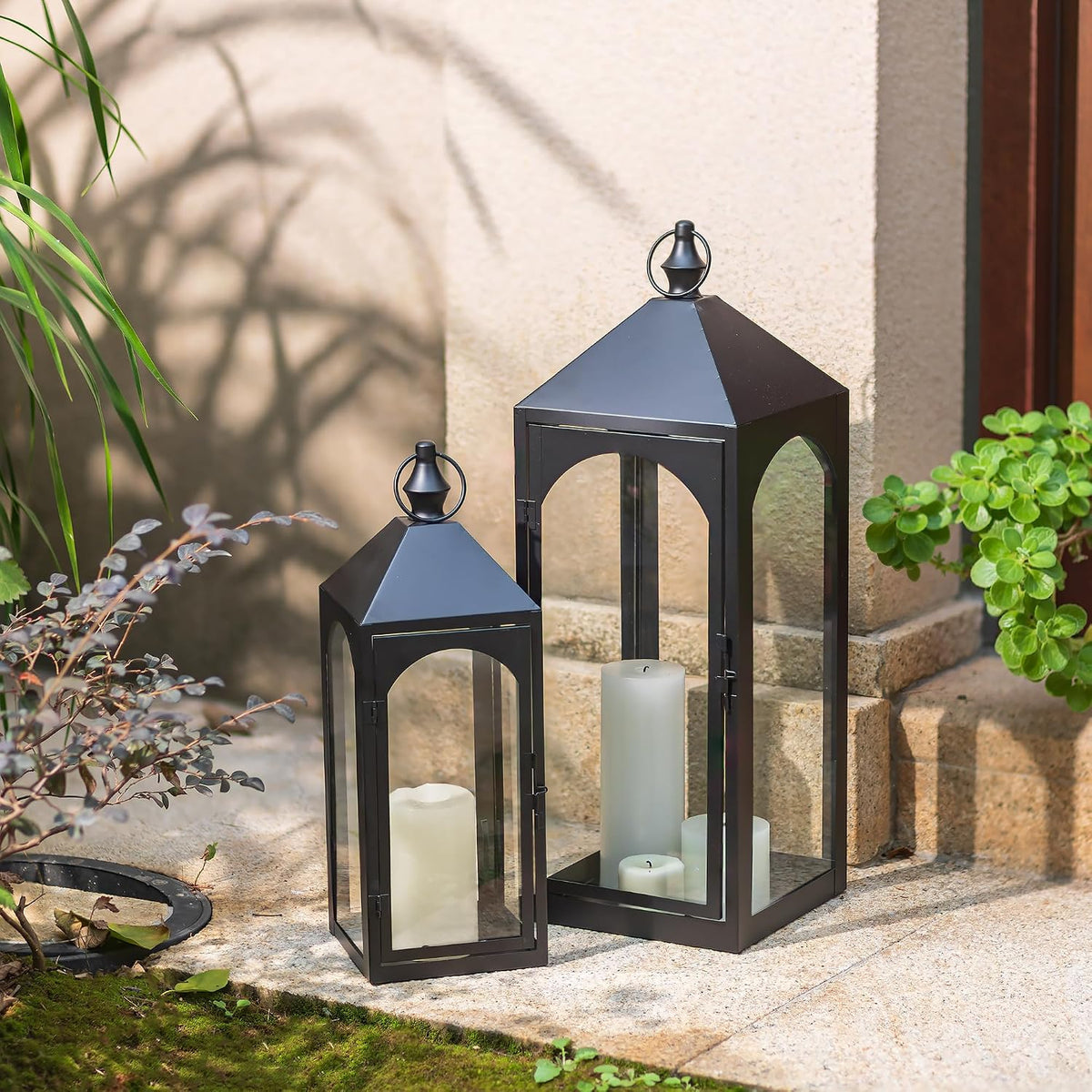Staymoment Faroles grandes para exterior de 23" y 17" para...