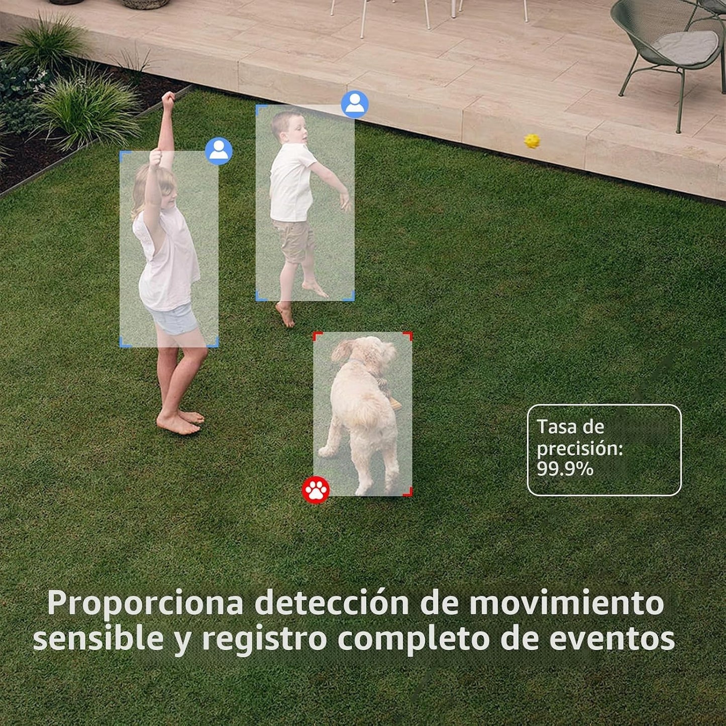 CKK Cámara de seguridad 2K con cable para exteriores, 1 cámara de s...