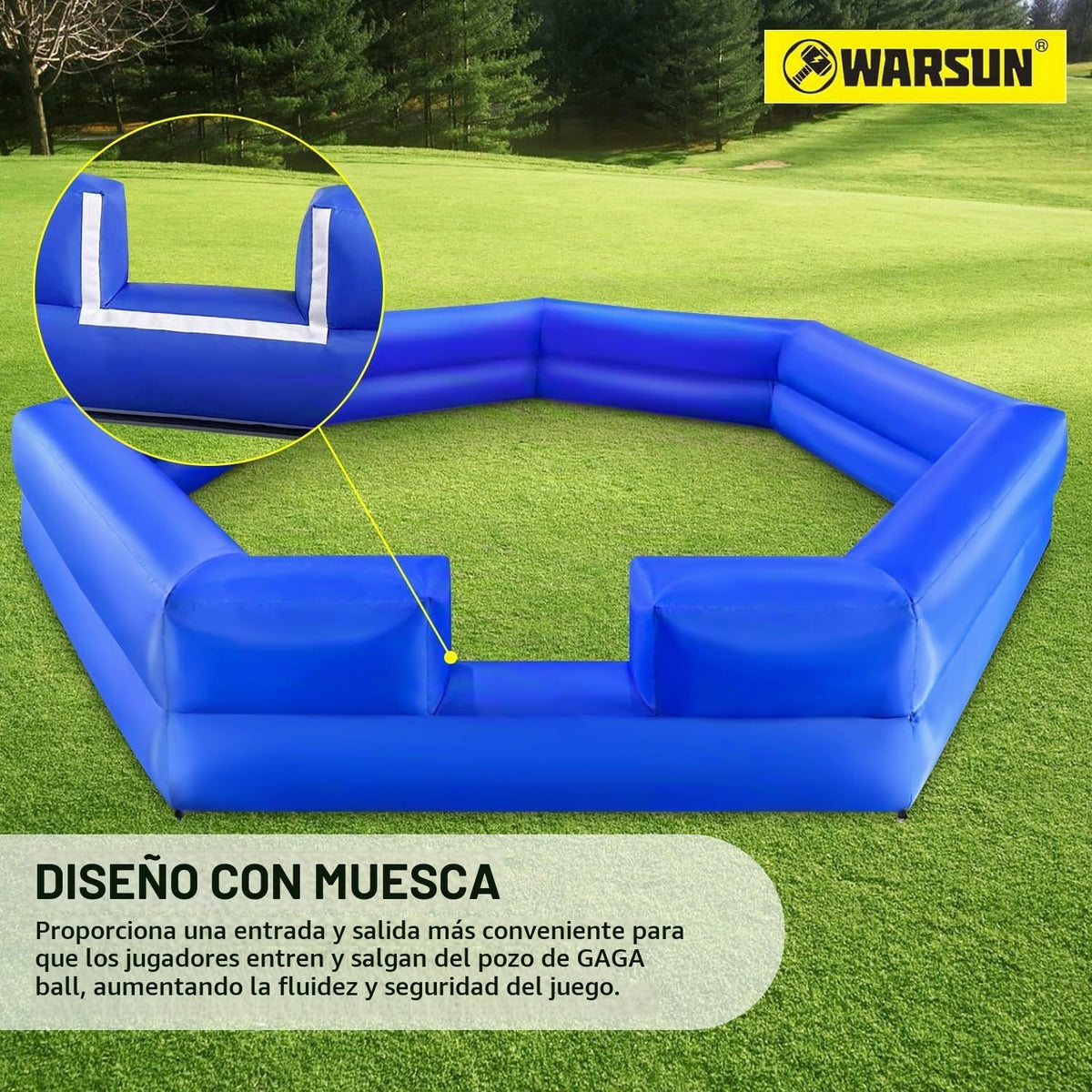 WARSUN Piscina de pelotas Gaga inflable de 15 pies con potente sopl...