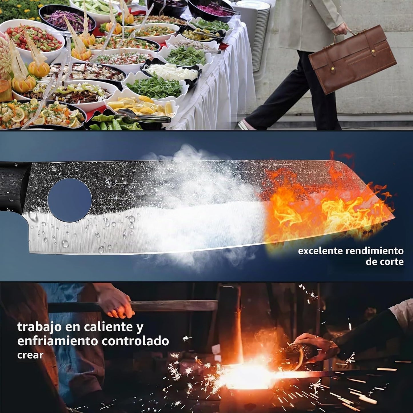 Juego de cuchillos de carnicero TIVOLI para corte de carne, juego d...