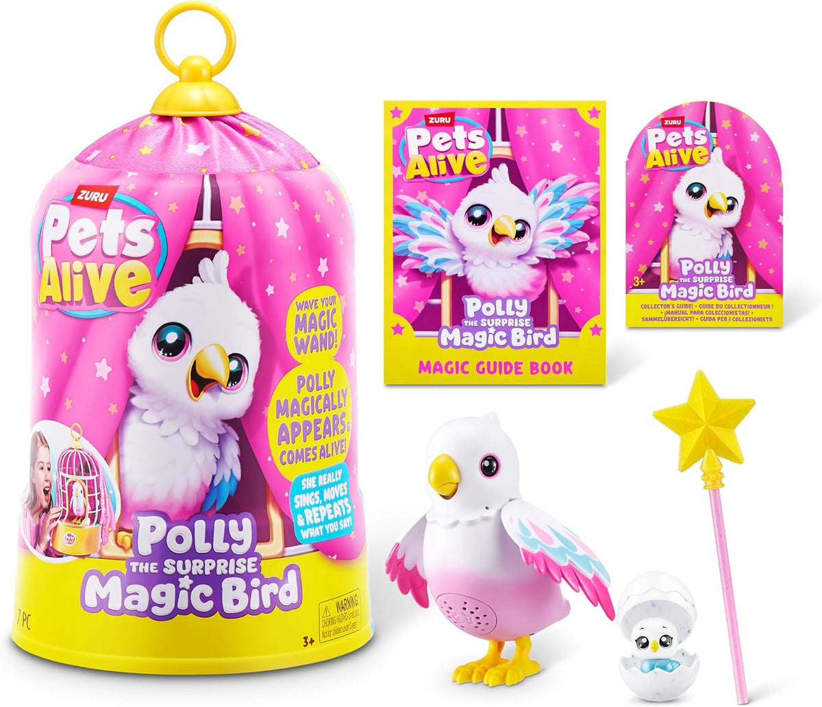 Pets Alive Polly El Pájaro Mágico de ZURU, Mascota Juguetónica Robo...
