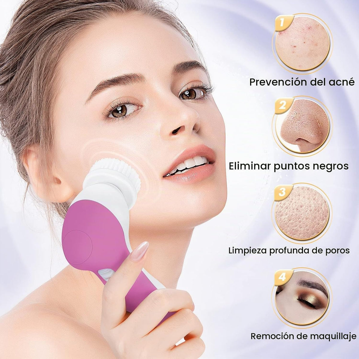 COSLUS Cepillo de limpieza facial Limpiador facial de silicona: Dis...