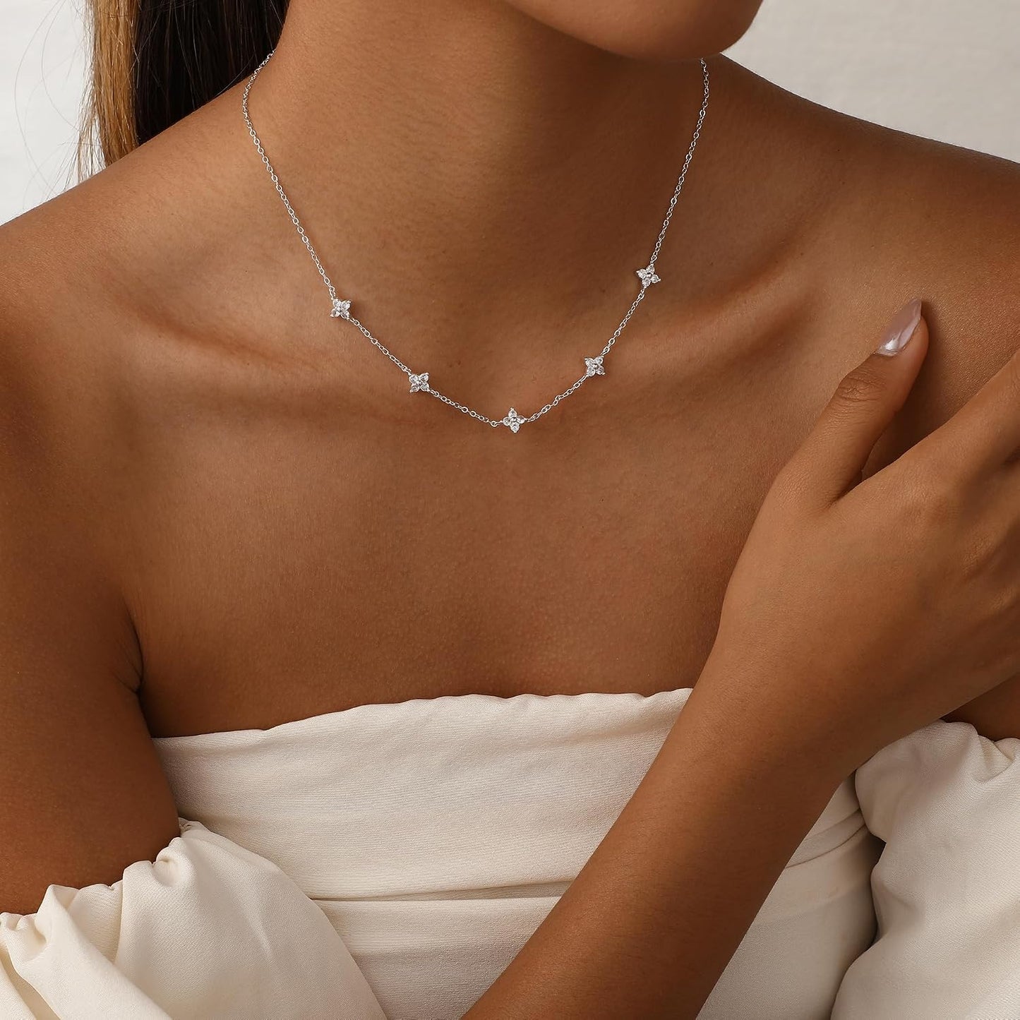 Tasiso Delicados collares de plata y oro para mujer, lindo collar d...