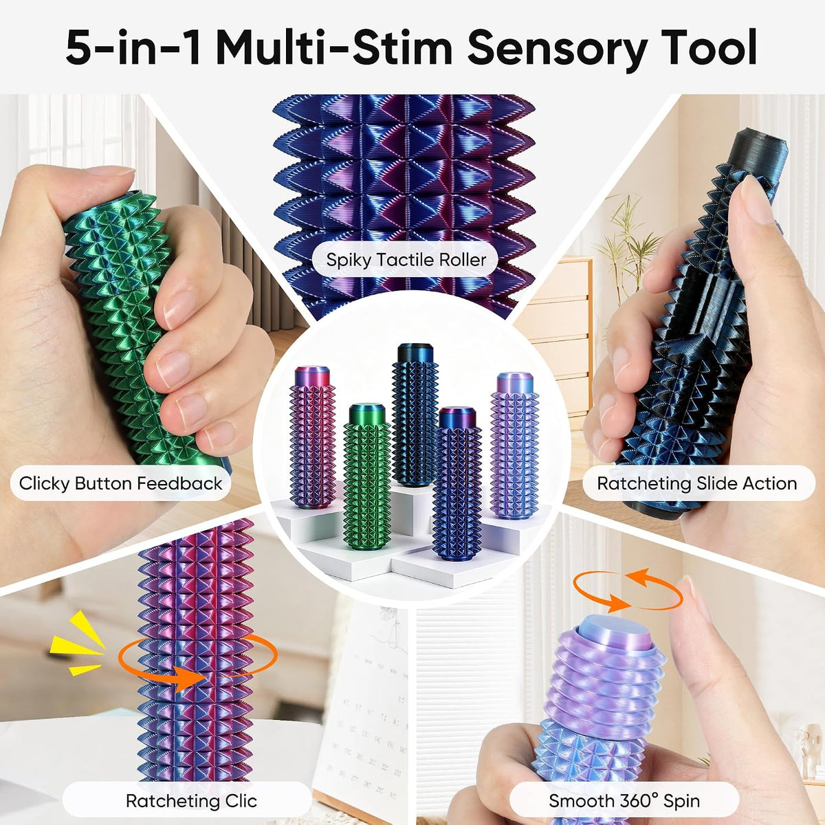 Little Ouchies - Herramienta para la ansiedad 5 en 1 con clicker es...