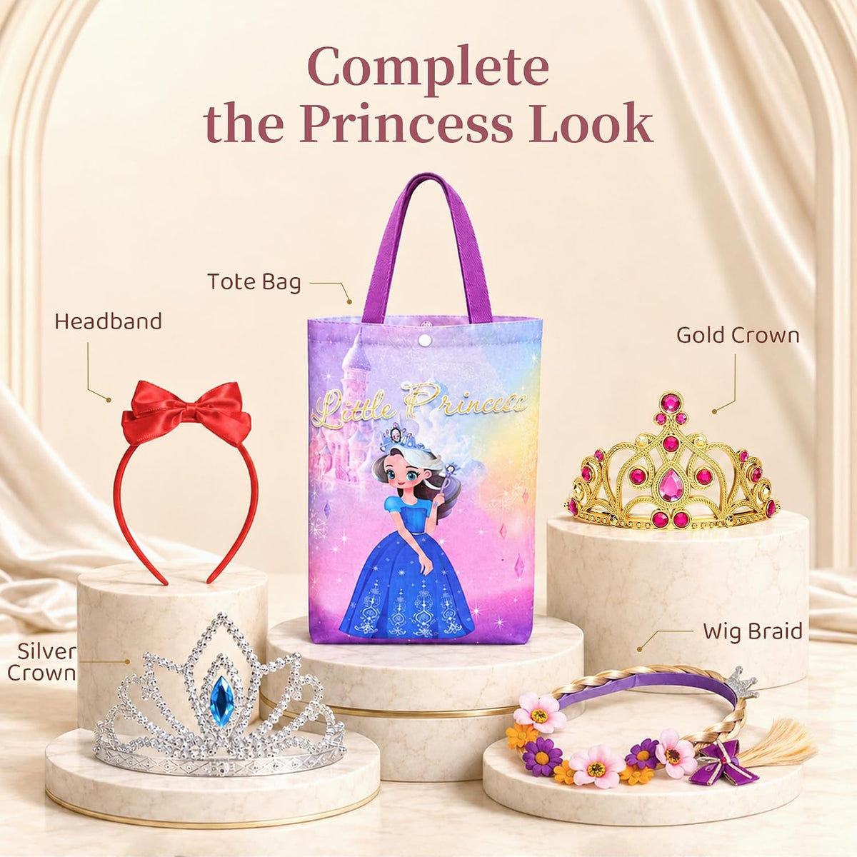 Meland Vestido de Princesa para niñas de 3 a 8 años, 4 Trajes de Pr...