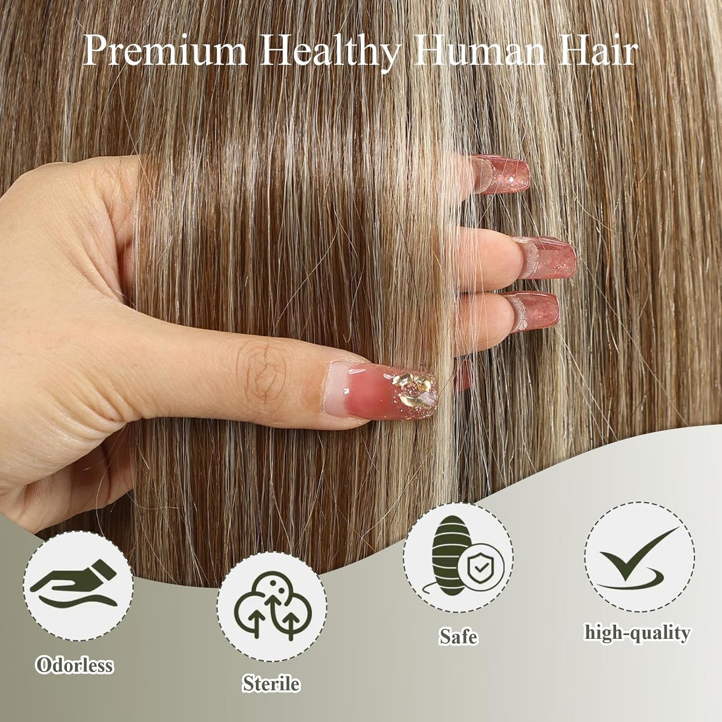 RSY - Peluca Bob de 12 pulgadas de cabello humano mezclado con fibr...