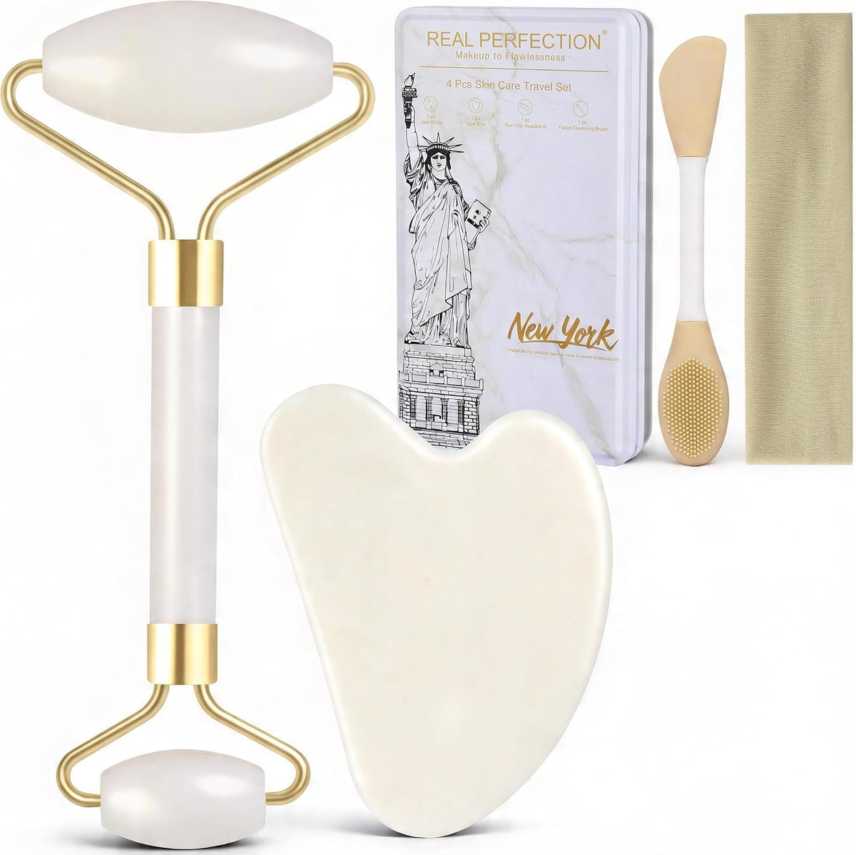 Real Perfection Gua Sha Herramientas faciales Rodillo facial para a...