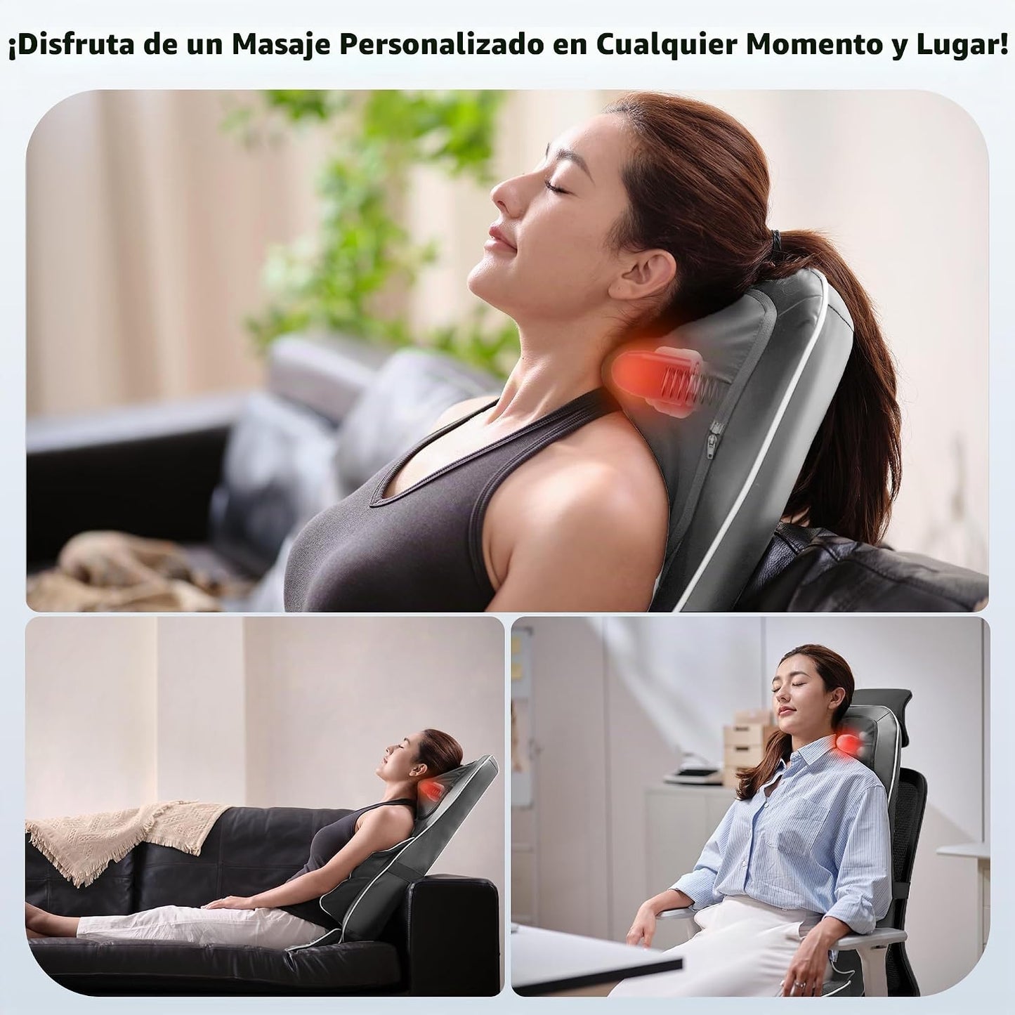 Mynt Masajeador de Espalda y Cuello para Alivio del Dolor de Tejido...
