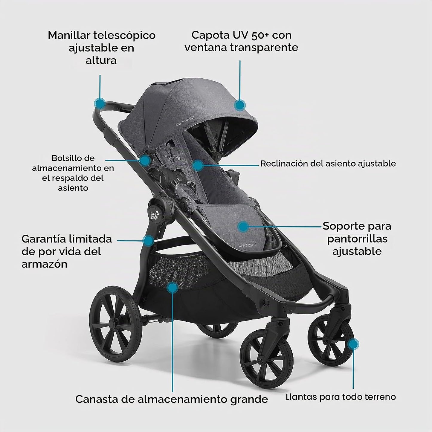 Baby Jogger City Select 2 Cochecito Modular de Individual a Doble G...