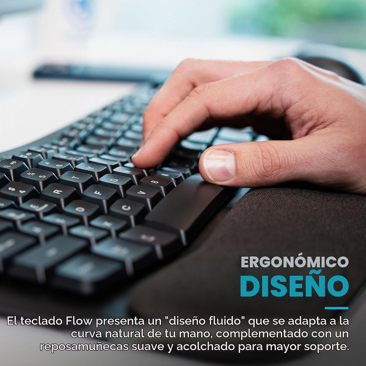 JLab Flow - Paquete de teclado y mouse, Bluetooth inalámbrico o USB...