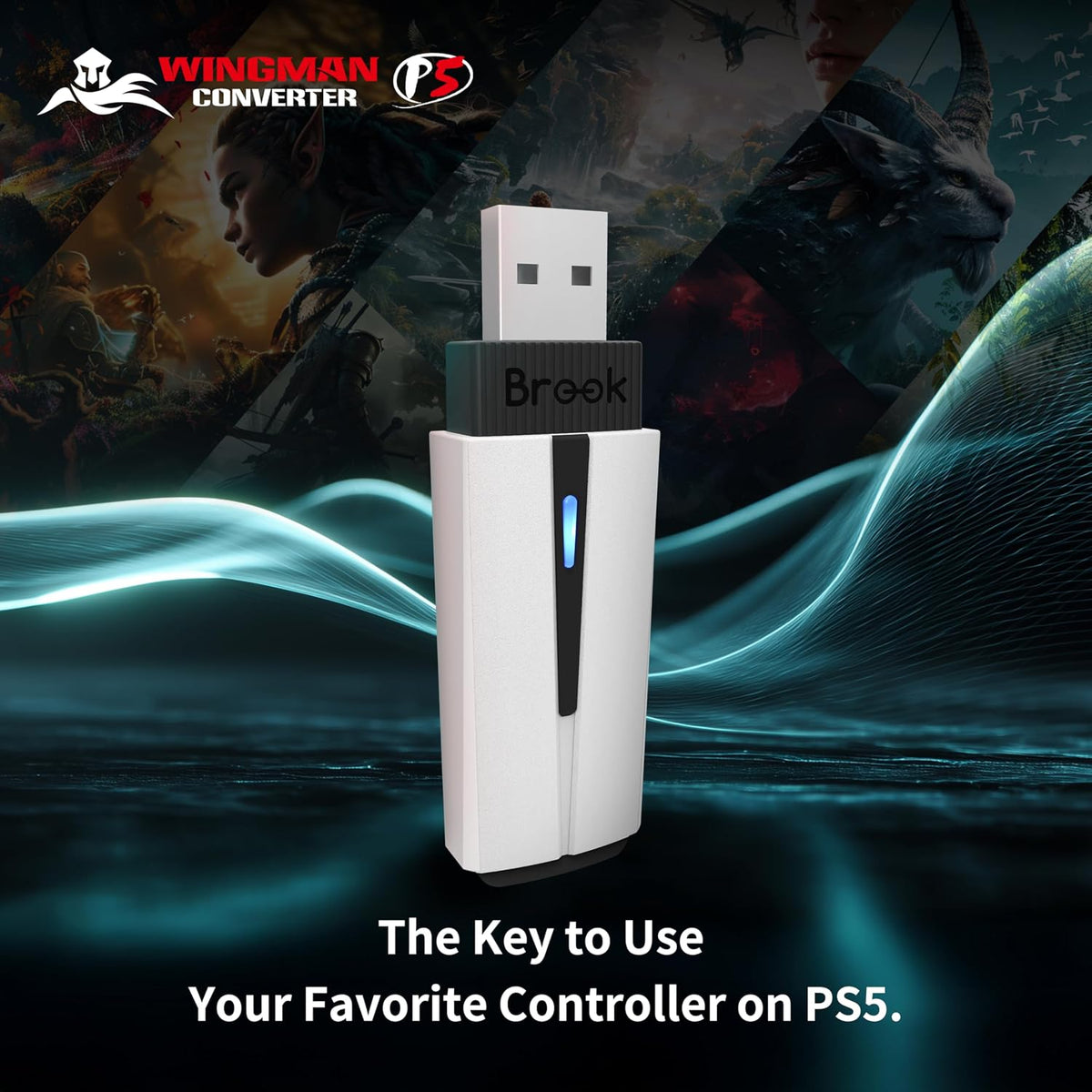 Brook Wingman P5 - Convertidor de controlador de PC P5 P4 con sopor...
