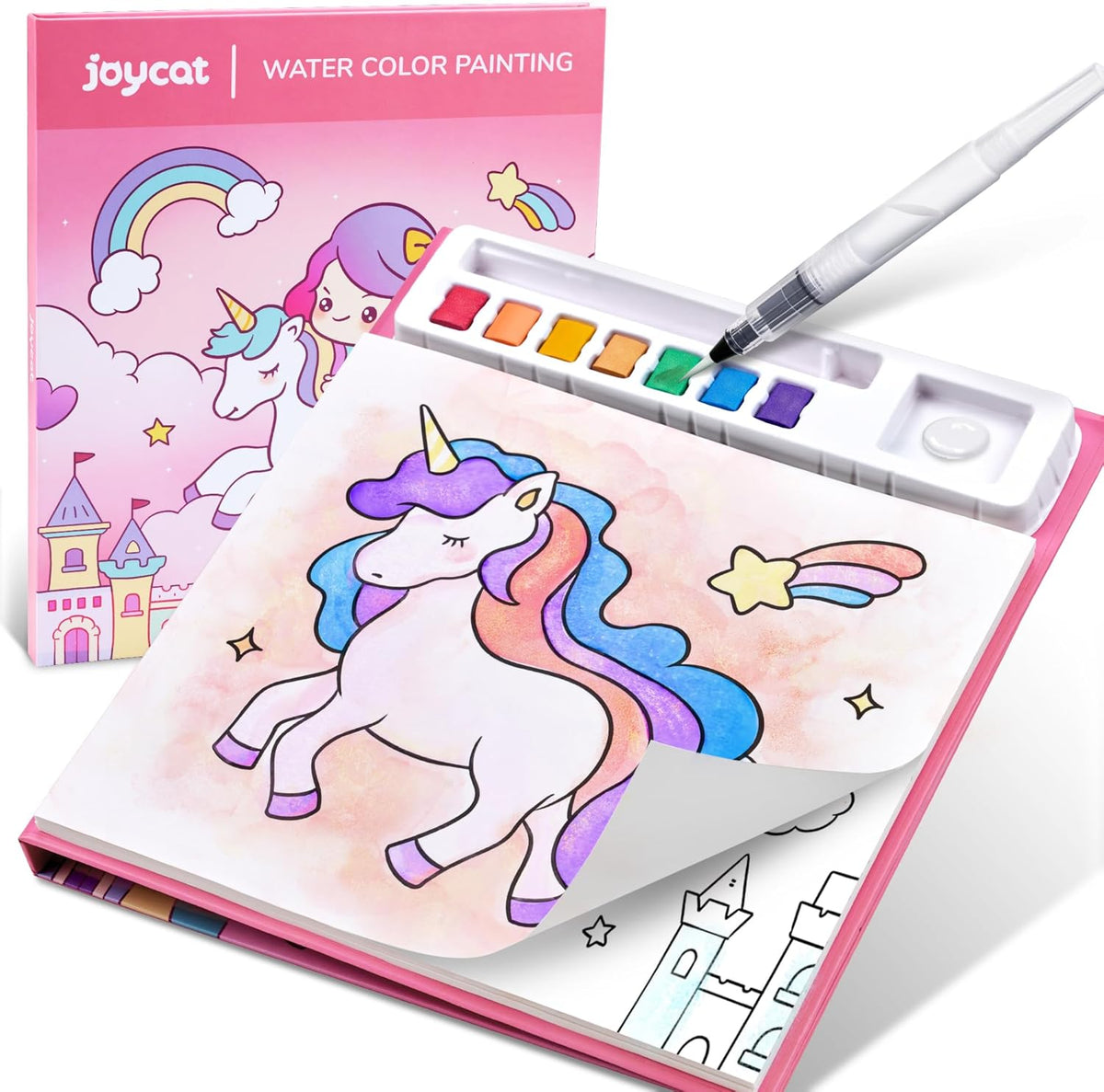 JoyCat Libros para colorear con agua para niños pequeños (poni mági...