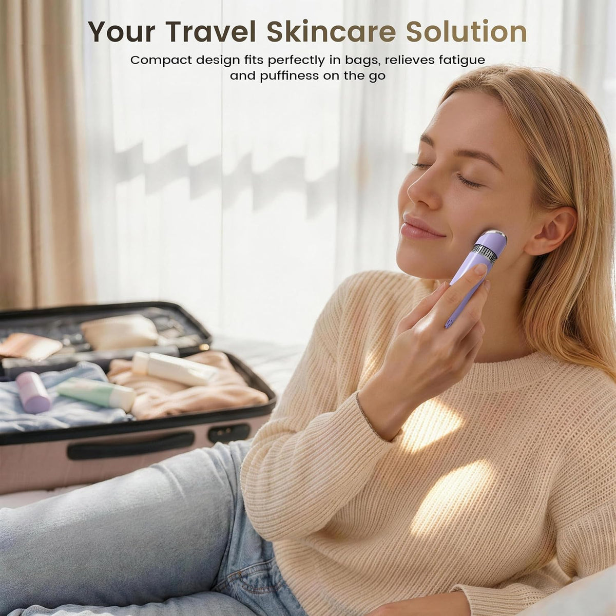 SLLIOS Varita desinfladora para ojos y cara, masajeador facial 2 en...