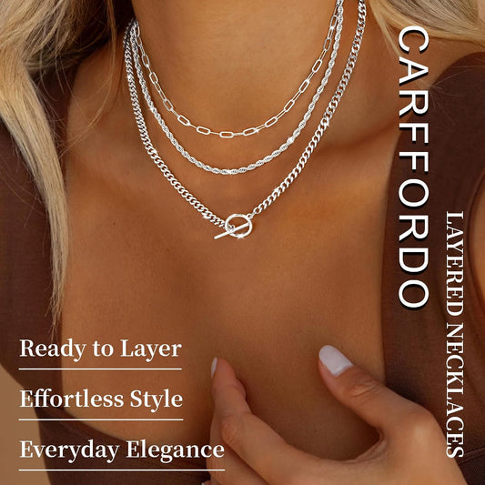 Carffordo - Collares chapados en oro para mujer, delicados collares...