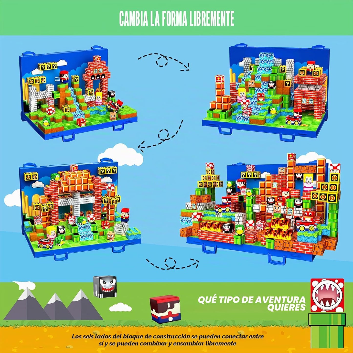 GaHoo Bloques Magnéticos, Construye un Mundo de Juguetes de Constru...