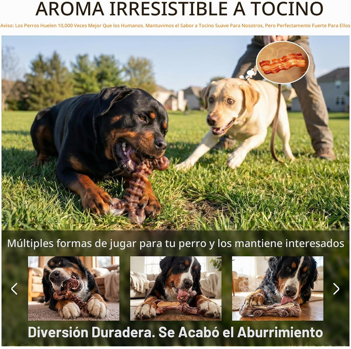 Kseroo - Paquete de 3 juguetes masticables indestructibles para per...