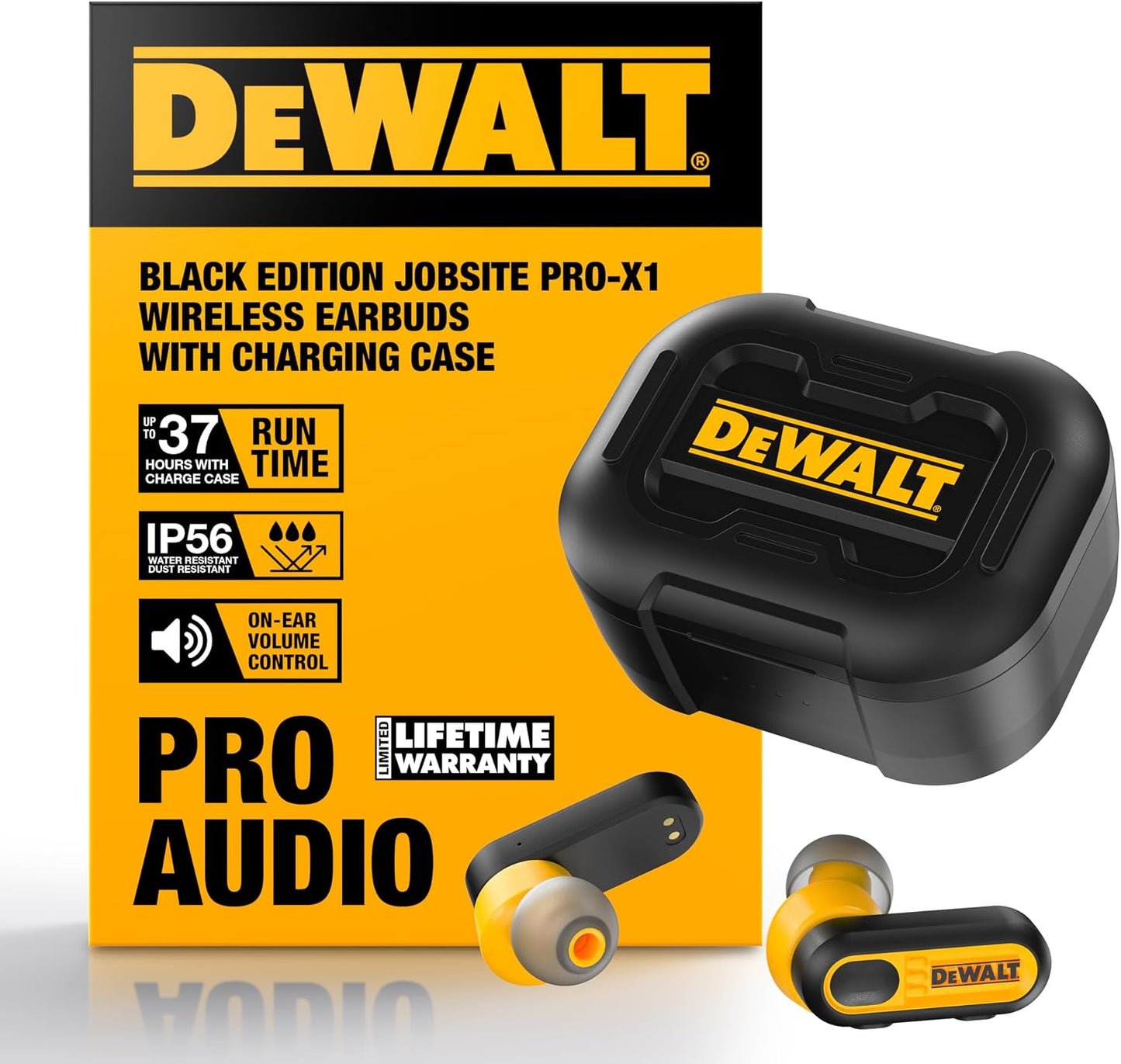 DEWALT Audífonos inalámbricos verdaderos de alta resistencia, auric...
