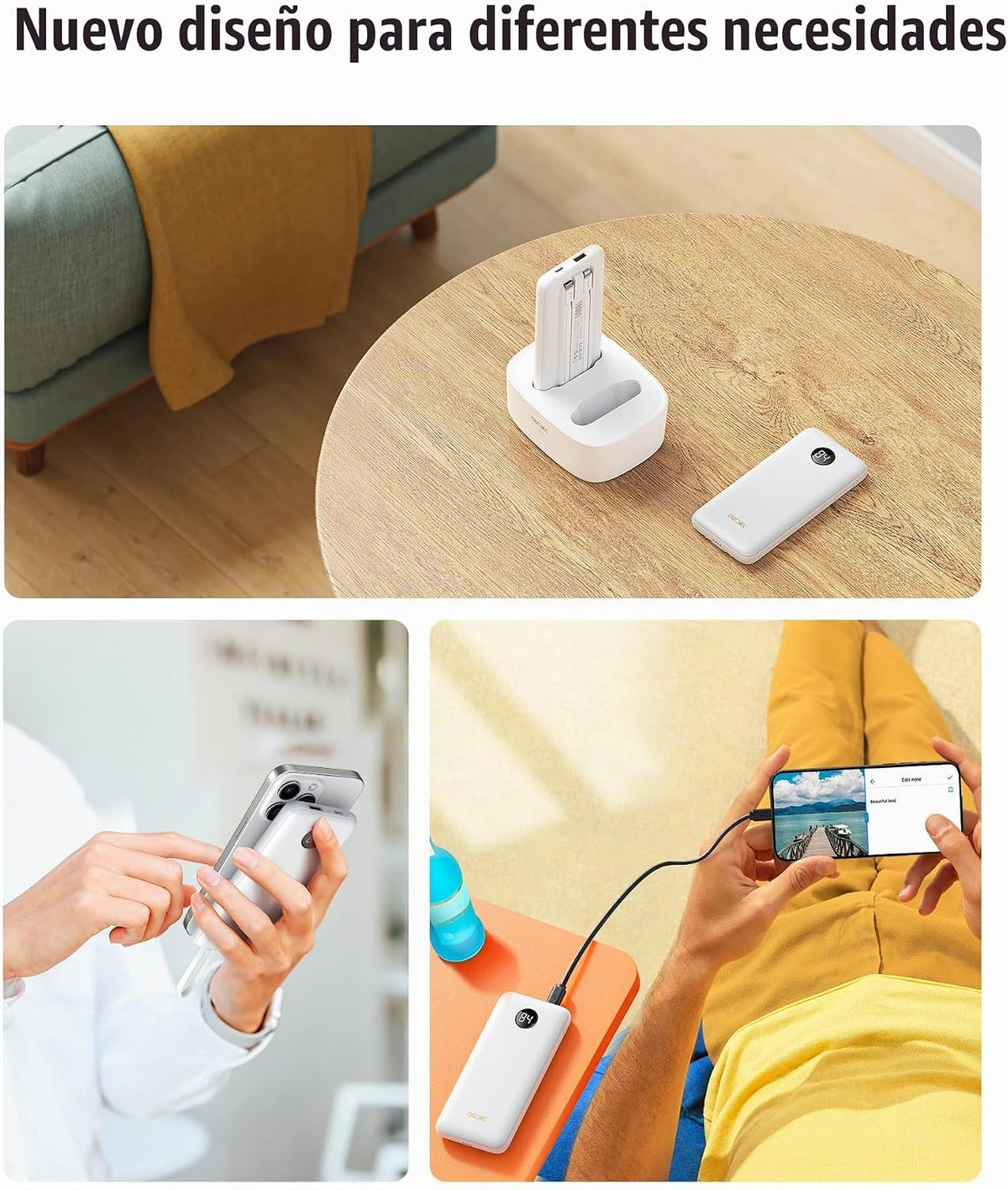 Qecvec Cargador portátil de 10000 mAh, paquete de 2 baterías portát...