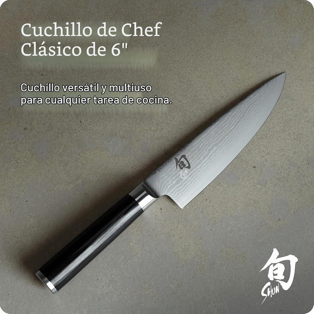 Shun cuchillo clásico para chef, 6 pulgadas, Negro | Cuchillo de co...