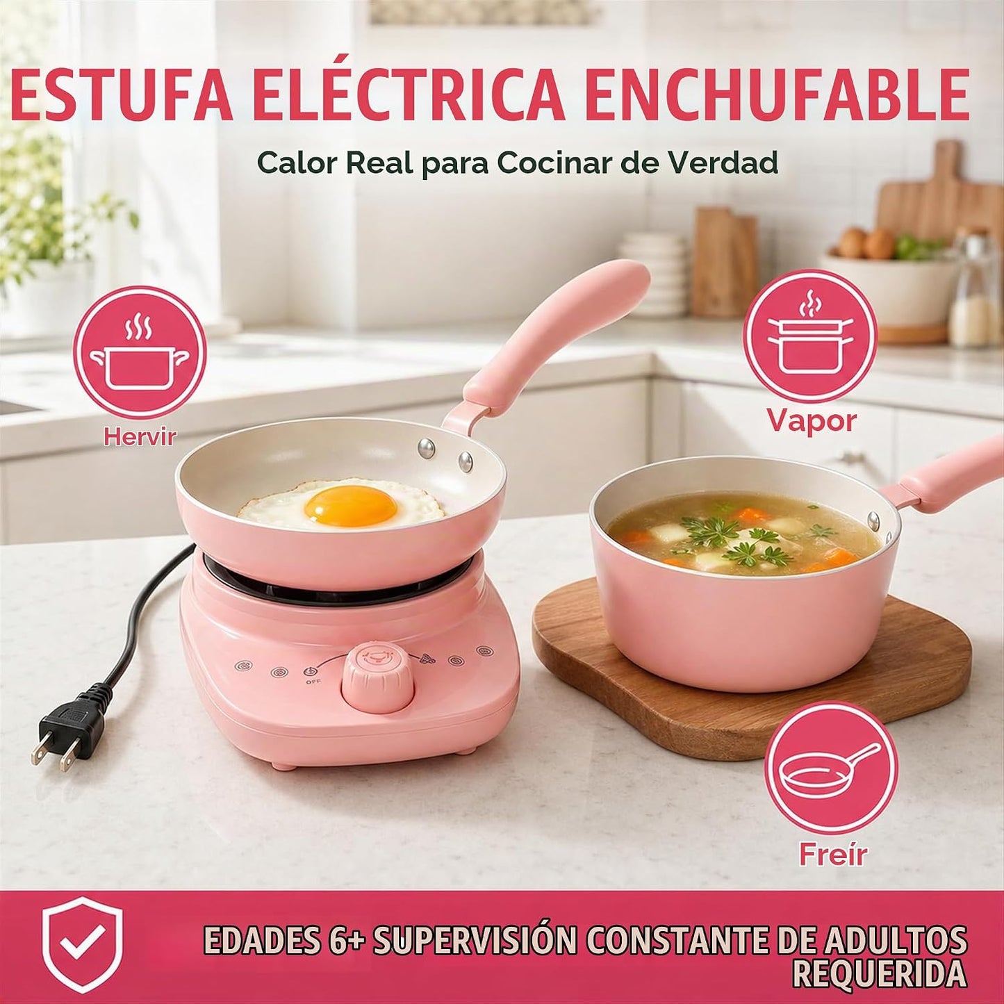Juego de cocina real para niños, juego de cocina real de 60 piezas...