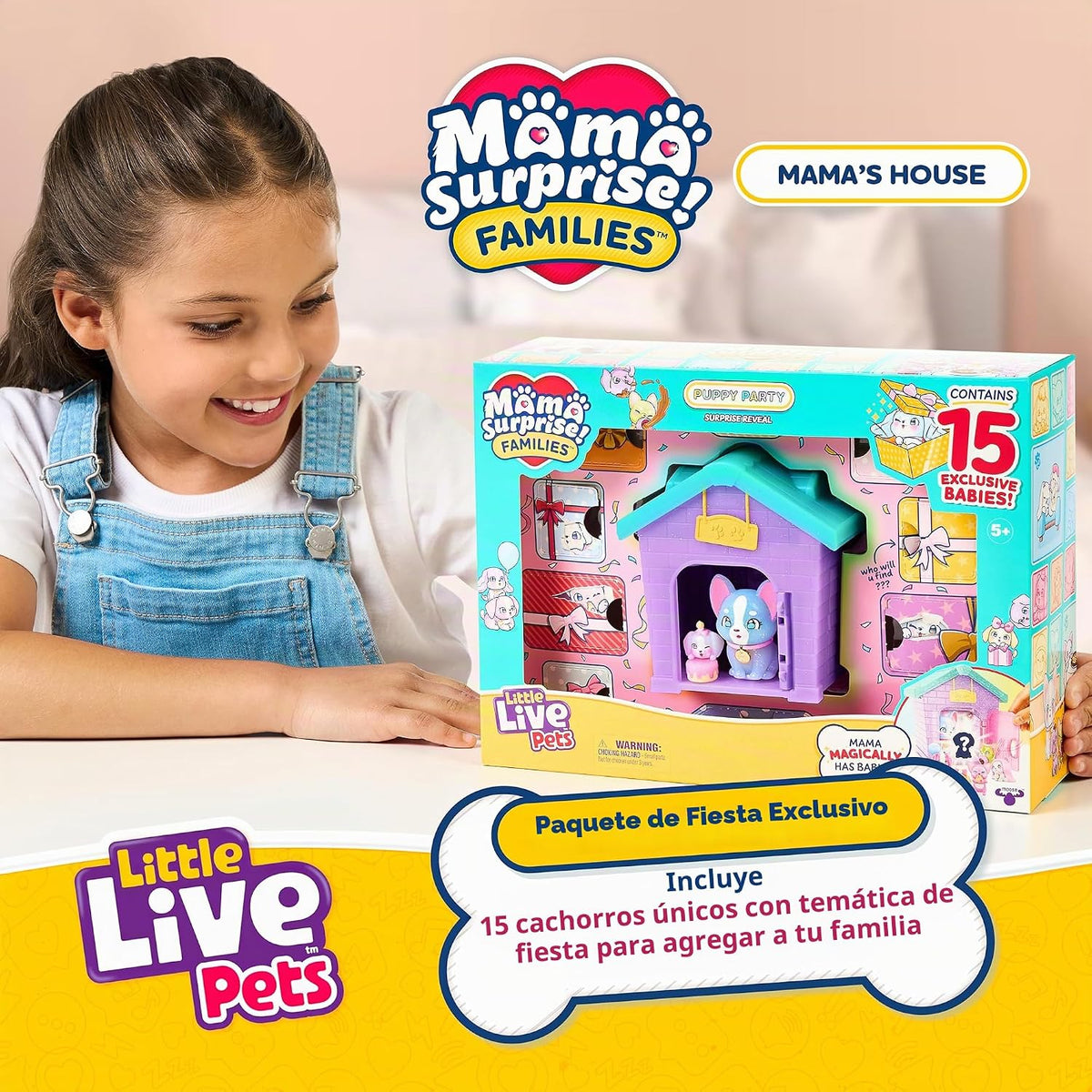 Little Live Pets - Juego de casa para cachorros, 15 mini cachorros...