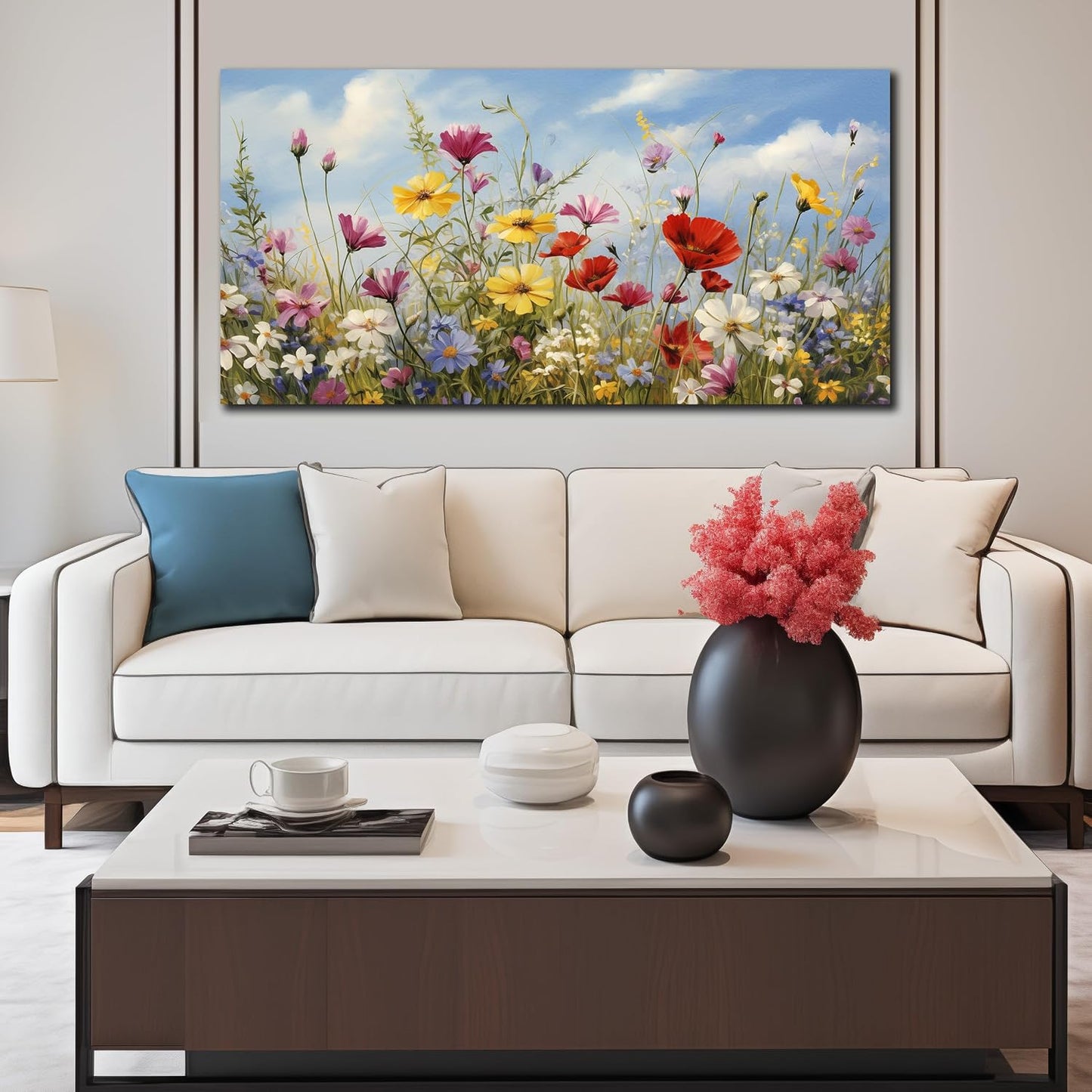 MDHKVPM Arte de Lienzo de Flores para Pared de Oficina para Mujeres...