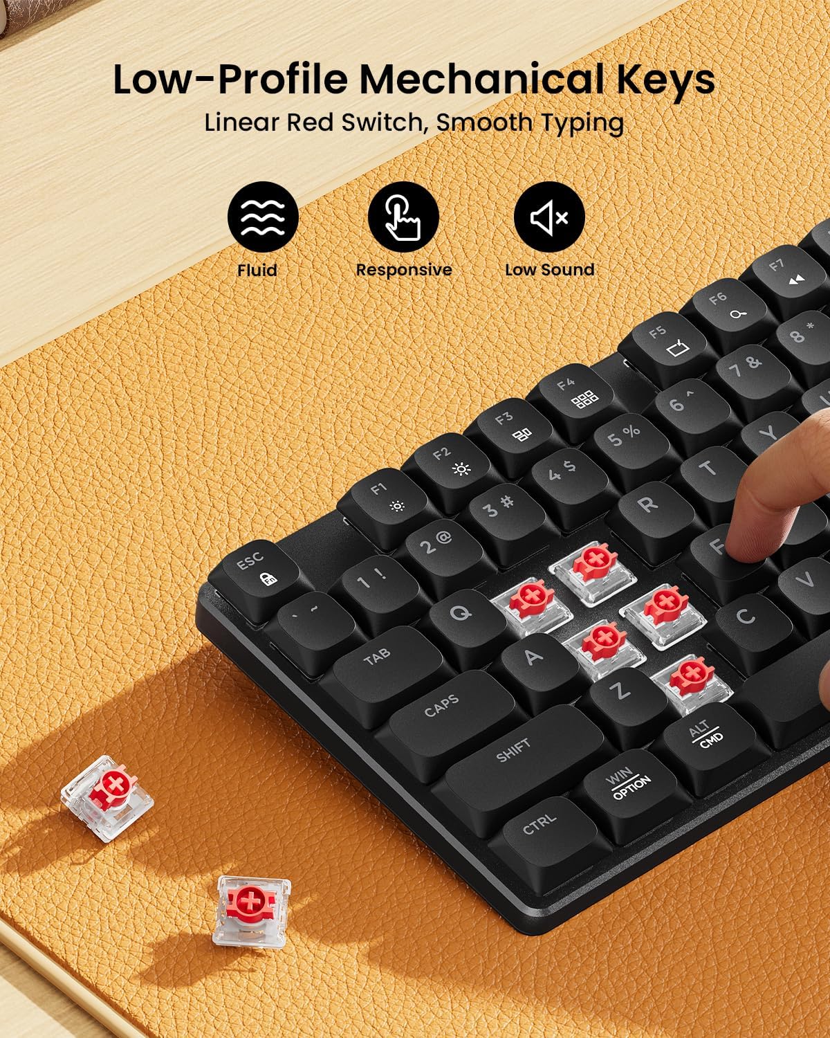 Teclado y mouse mecánicos inalámbricos ProtoArc KM310, sin retroilu...