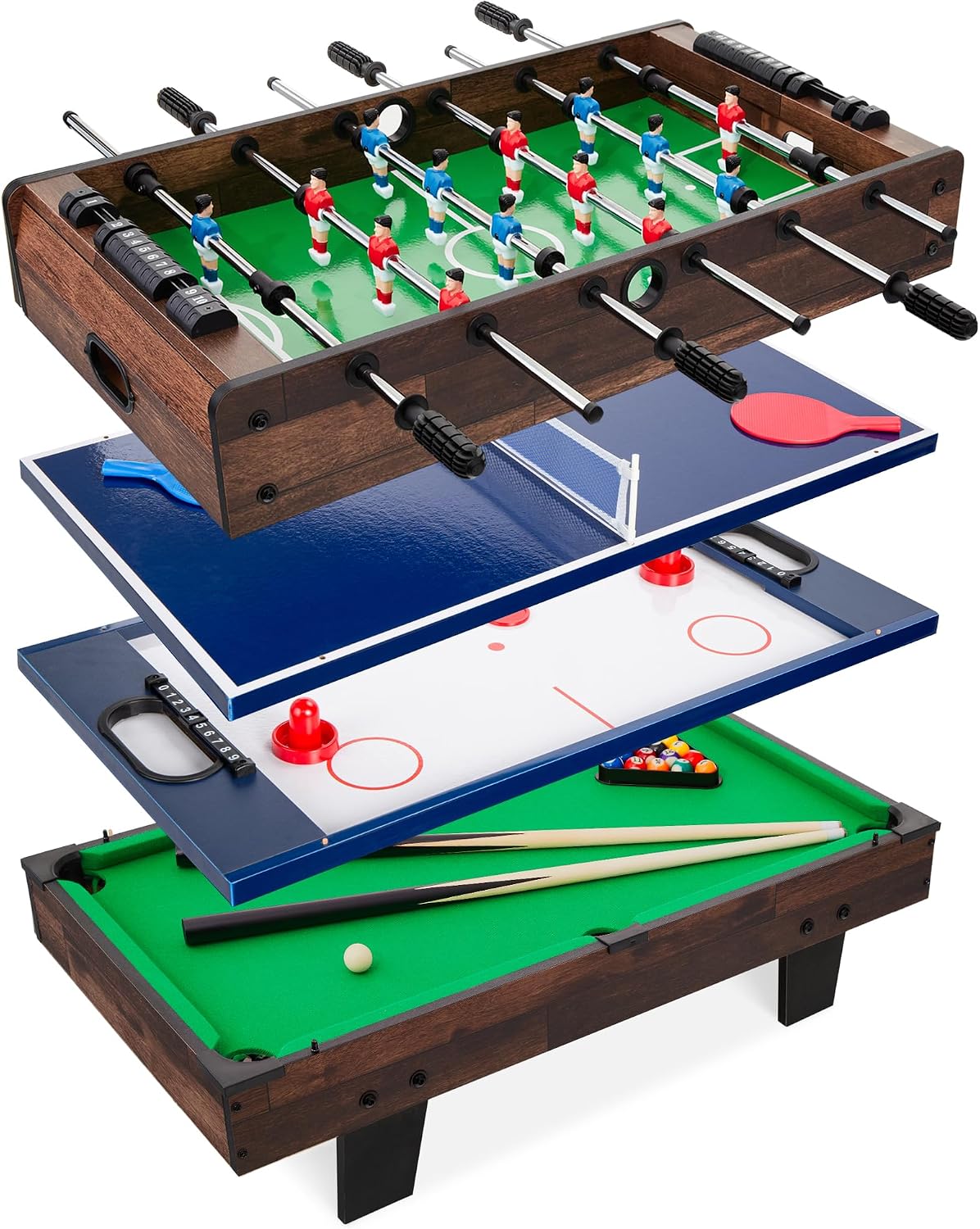 Best Choice Products Mesa de juegos múltiples 4 en 1, juego de arca...