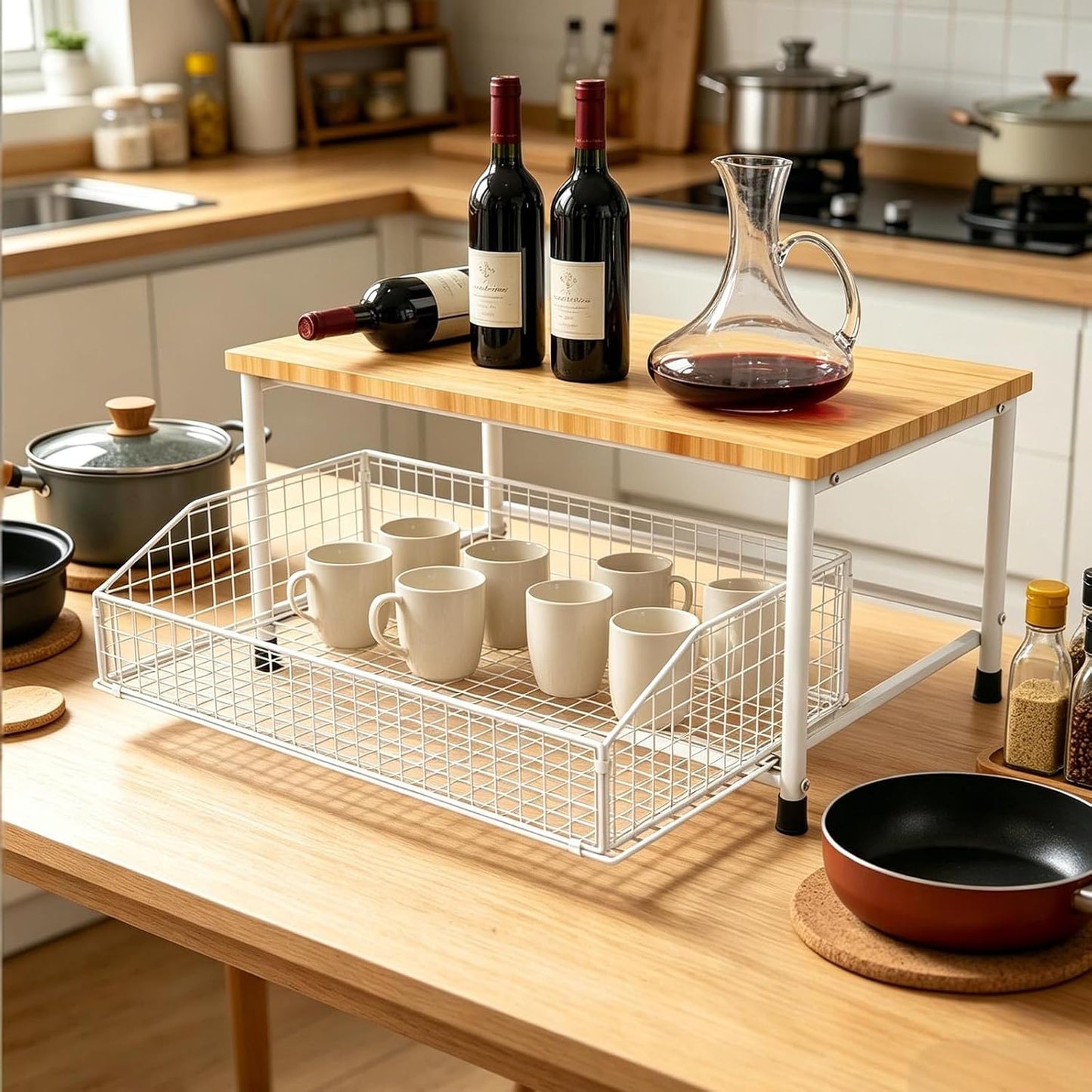 HYLMMDA Estante de encimera de cocina, estante de cocina pequeño co...