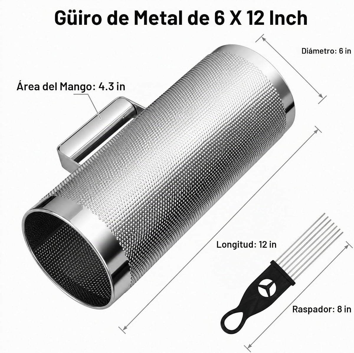 MoResolune Instrumento profesional de metal Guiro, percusión latina...