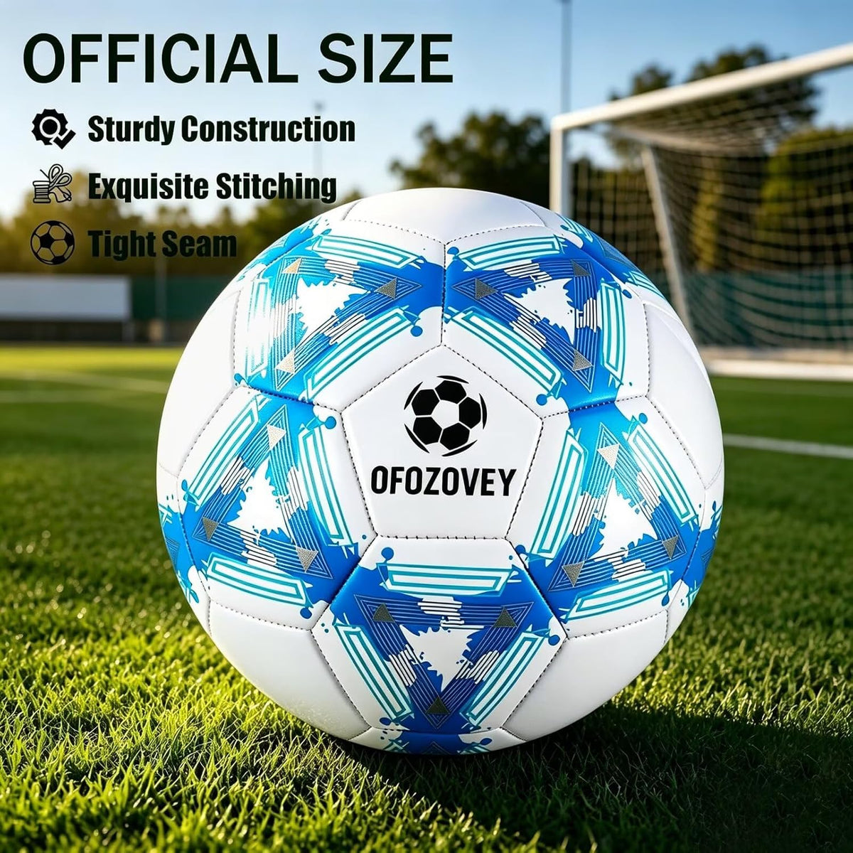 OFOZOVEY Balón de fútbol tamaño 5 paquete de tres, balón de fútbol...