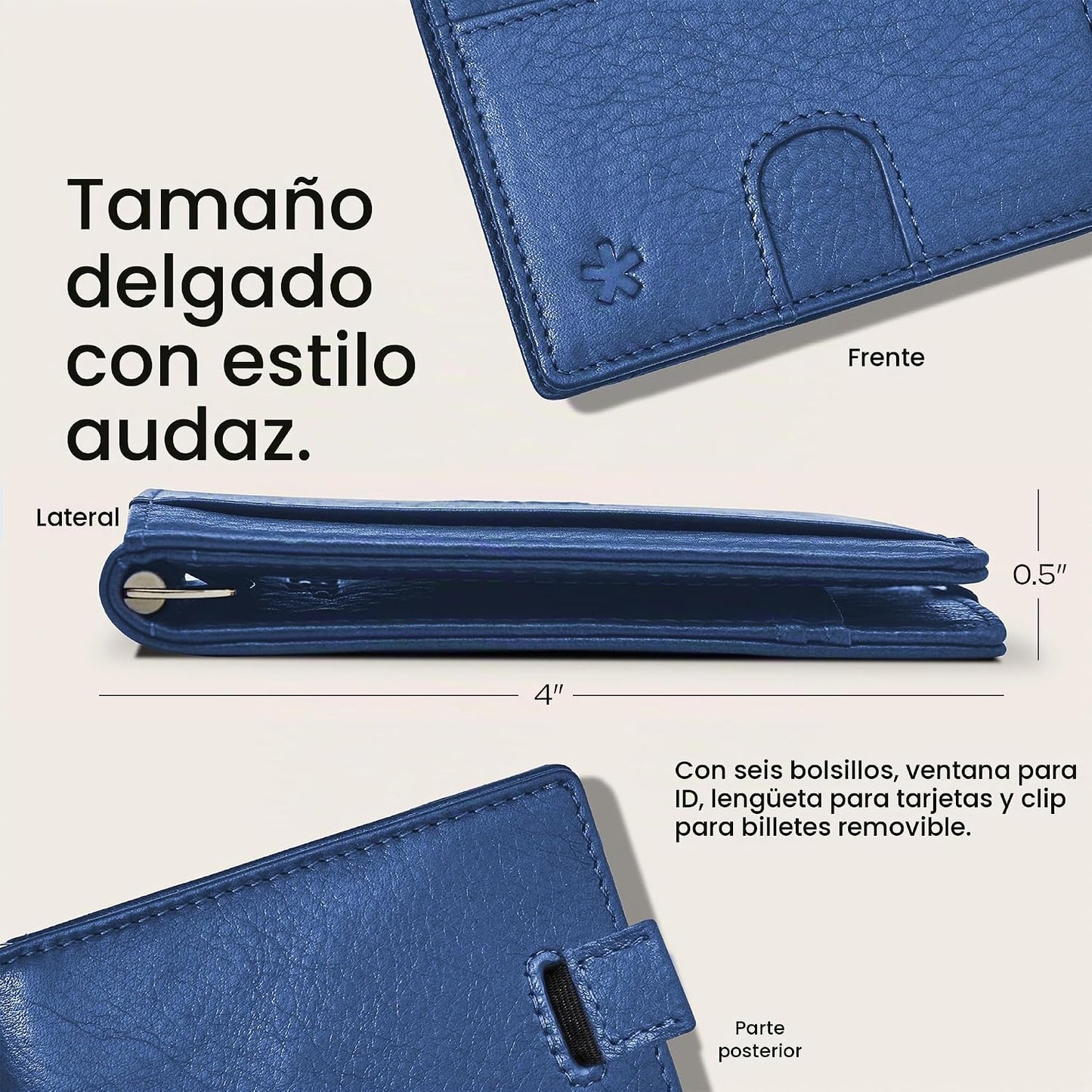 Swear Brands Billetera delgada con clip para dinero, cartera minima...