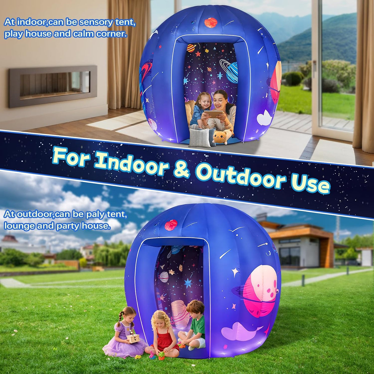 Subao Tienda de campaña sensorial para niños y adultos, astronauta,...