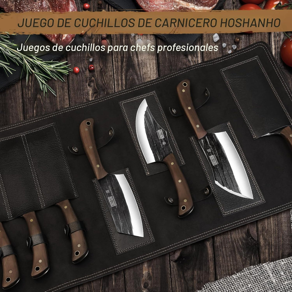 HOSHANHO Juego de cuchillos de carnicero, juego de cuchillos de coc...