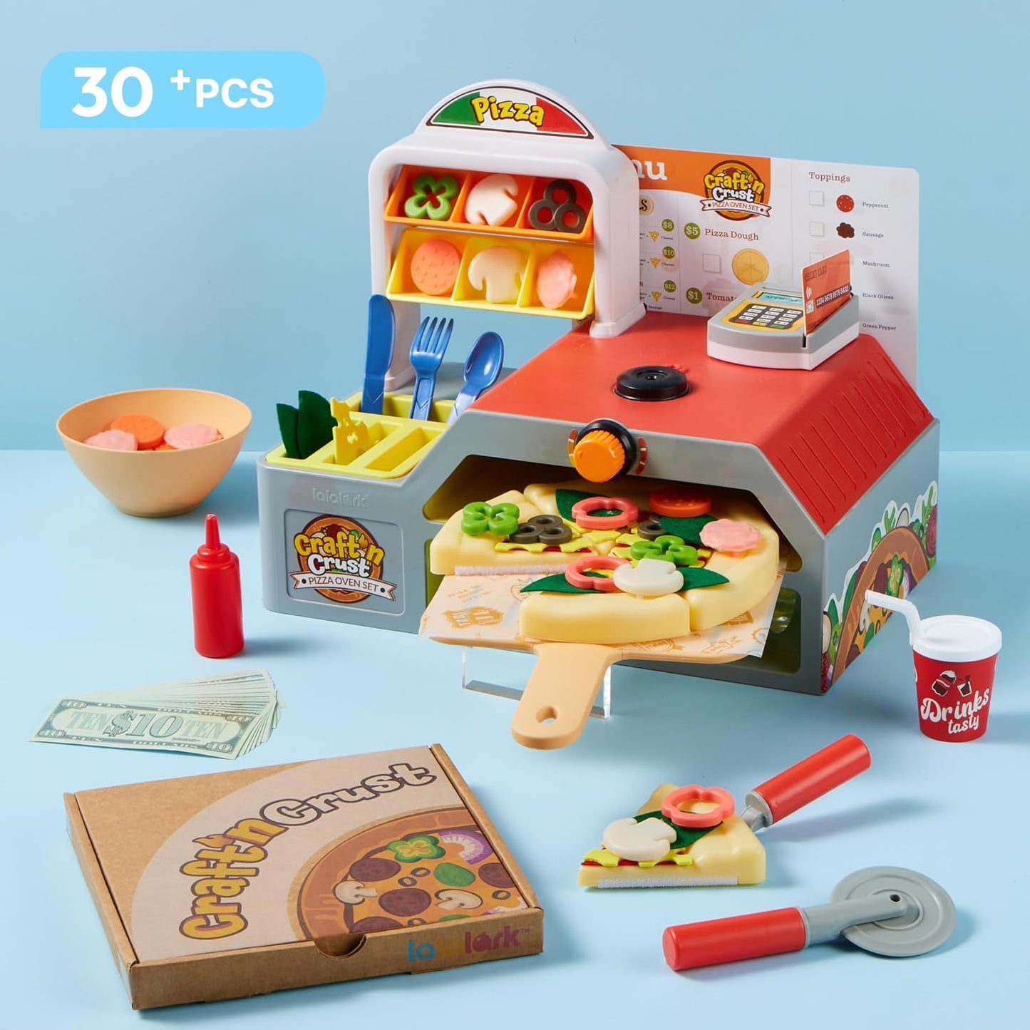 JOVA lalalark Piza - Juguetes de comida con regirster de efectivo,...