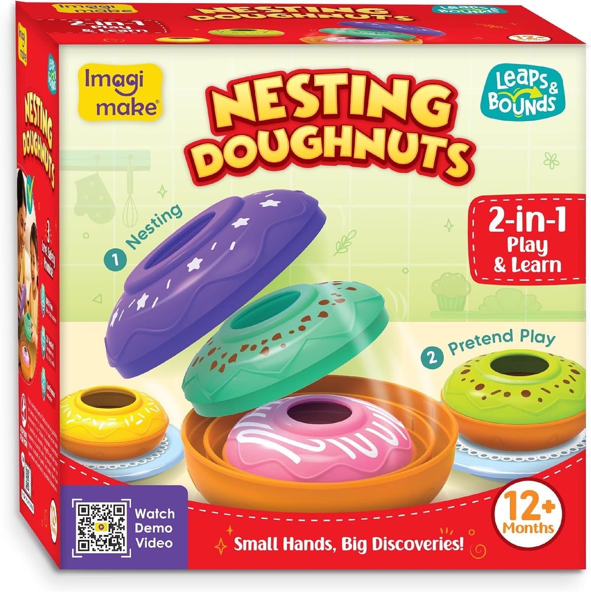 Imagimake Leaps &amp; Bounds - Donas de anidación, juguete Montesso...