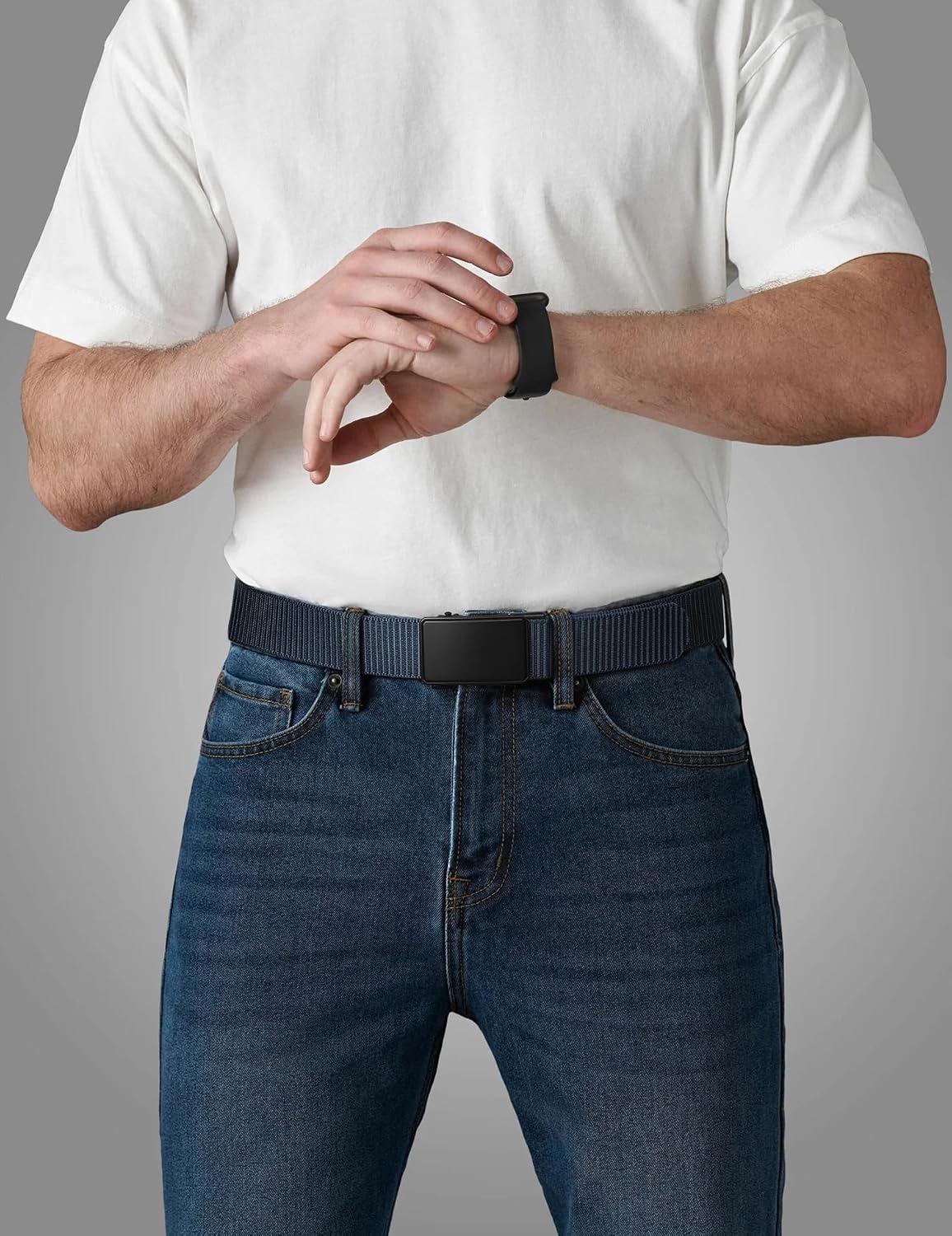 JUKMO - Cinto de nailon con trinquete de 1.5" para hombre, cint...