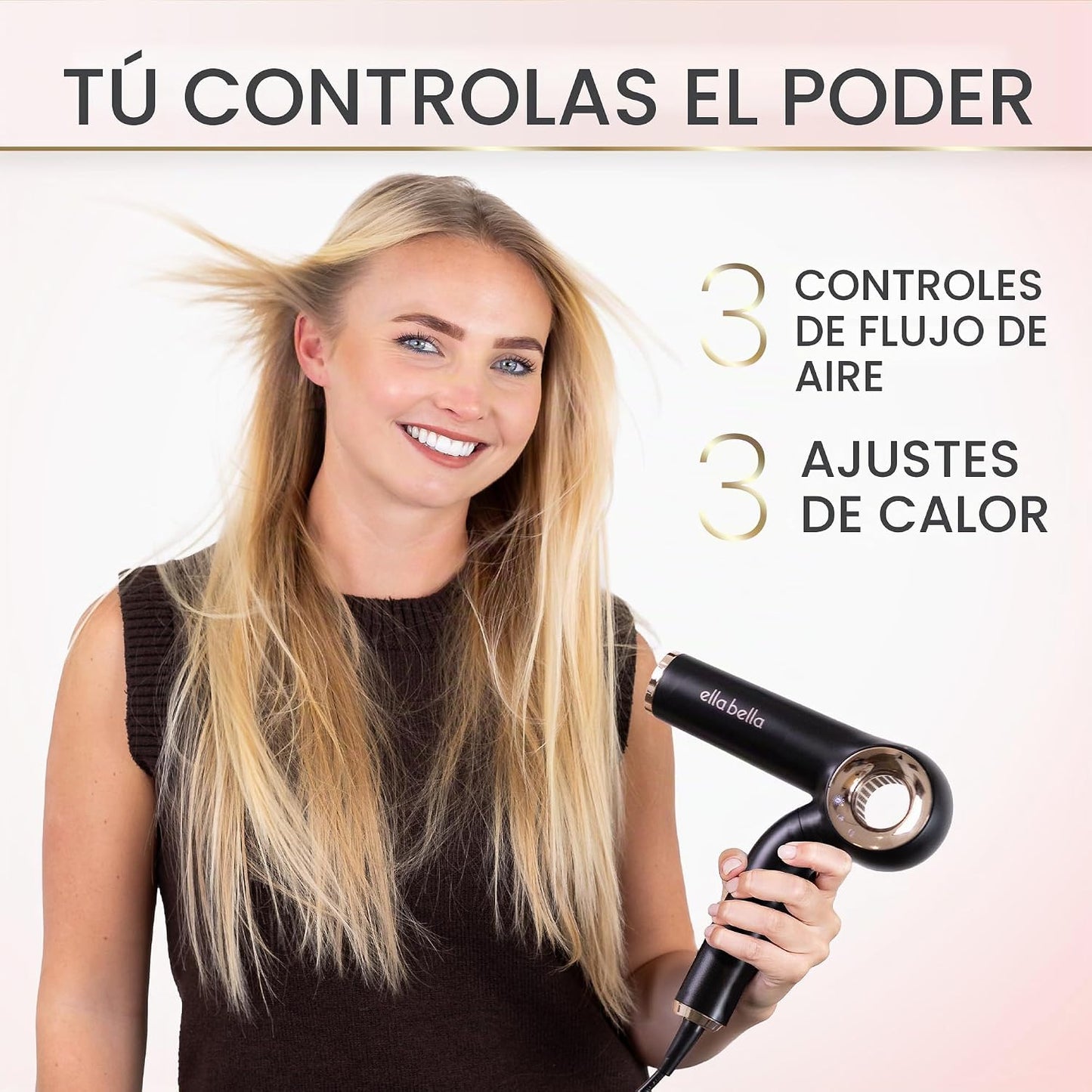 ELLA BELLA® Secador de pelo iónico profesional (plegable) \u2022 Se...