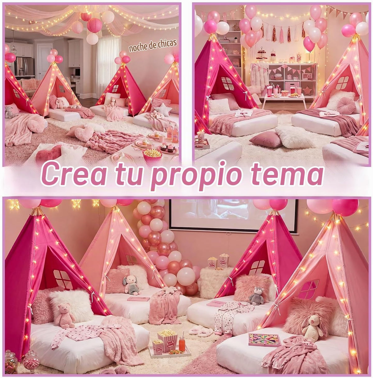 Paquete de 6 Tiendas de Campaña Tipi para Pijamadas para Niños al p...