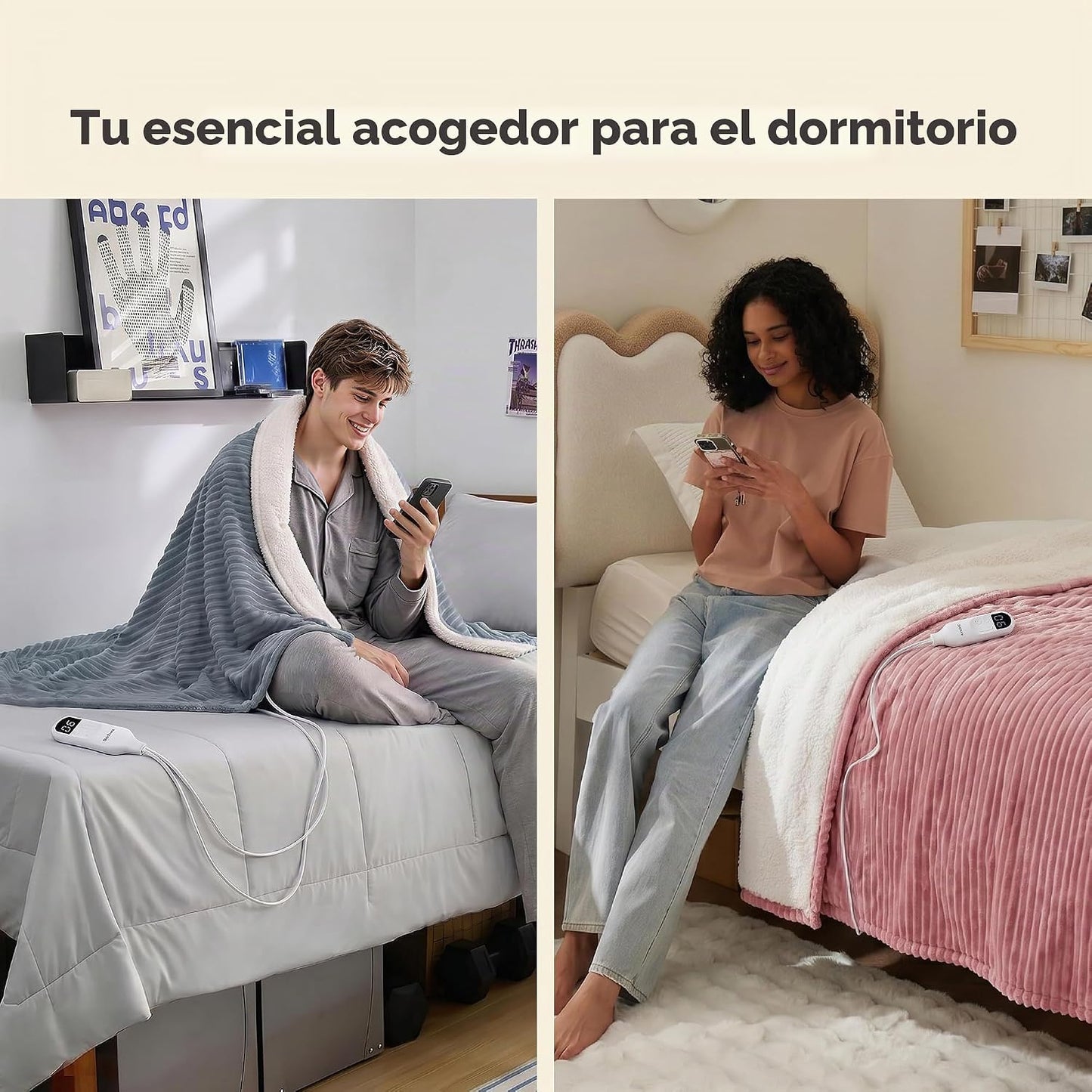 Bedsure GentleSoft Manta Eléctrica Tamaño Full - Manta Térmica de F...