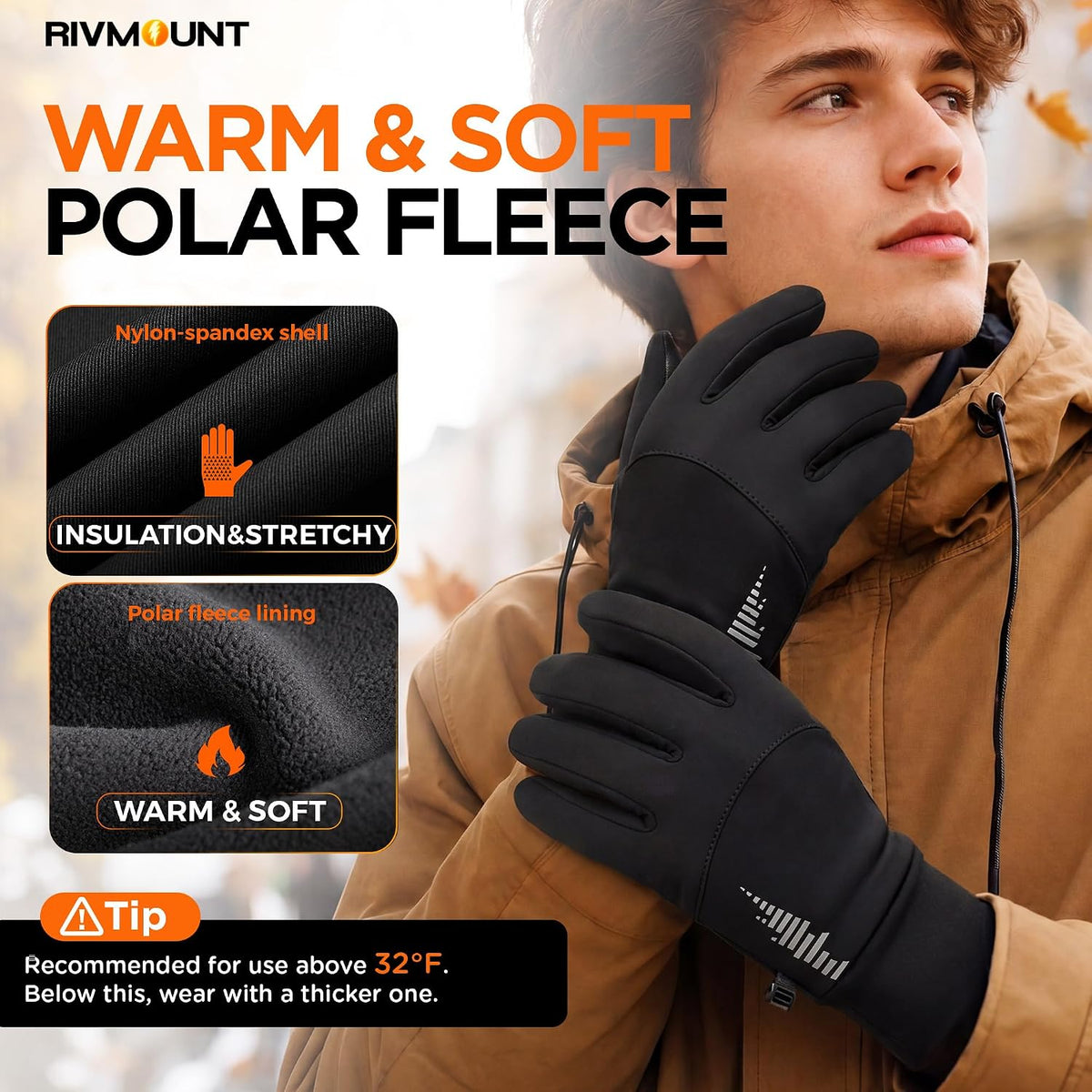 Rivmount - Guantes de invierno resistentes al agua con pantalla tác...