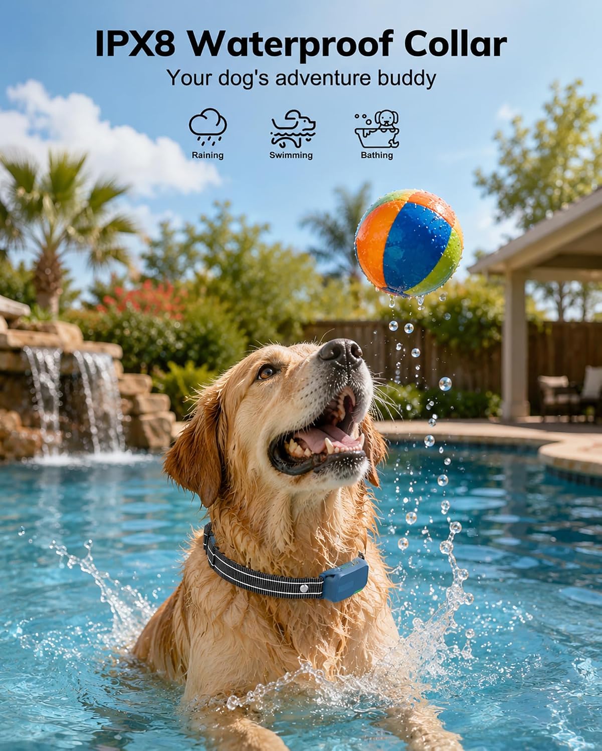 HapTop Collar de choque para perros (10-120 libras) \u2013 Collar d...
