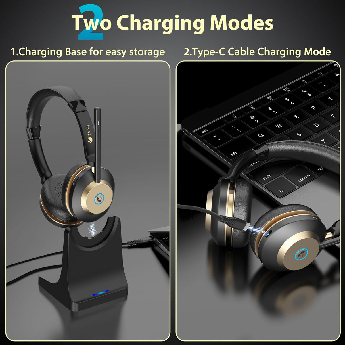 Earbay Auriculares Bluetooth 5.3 con dongle USB y micrófono con can...