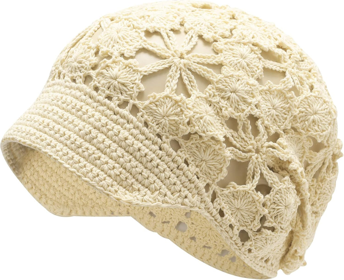 ZLYC Sombrero de ganchillo holgado de verano para mujer, gorra de c...