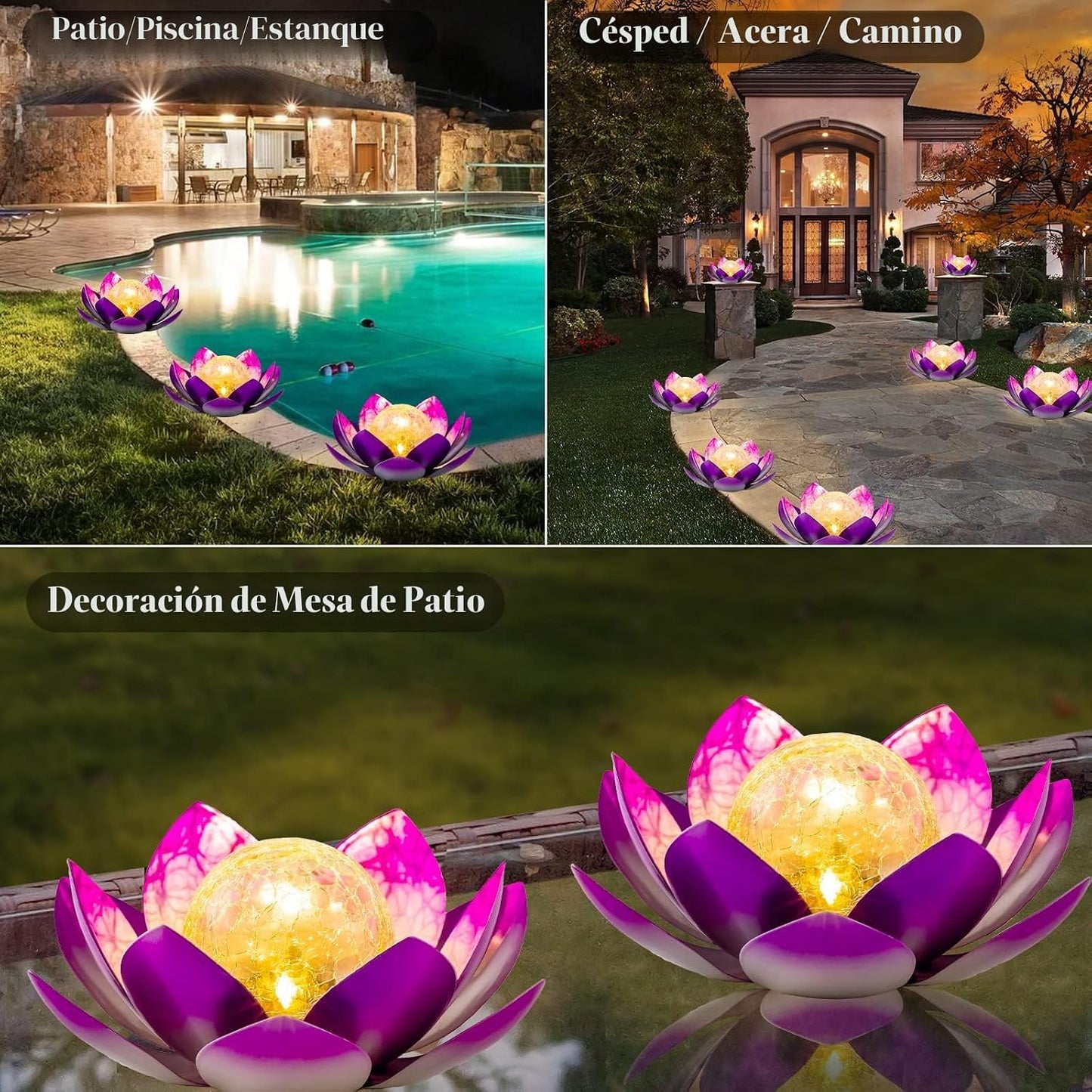 AIINY Luz solar para decoración al aire libre, globo de cristal agr...