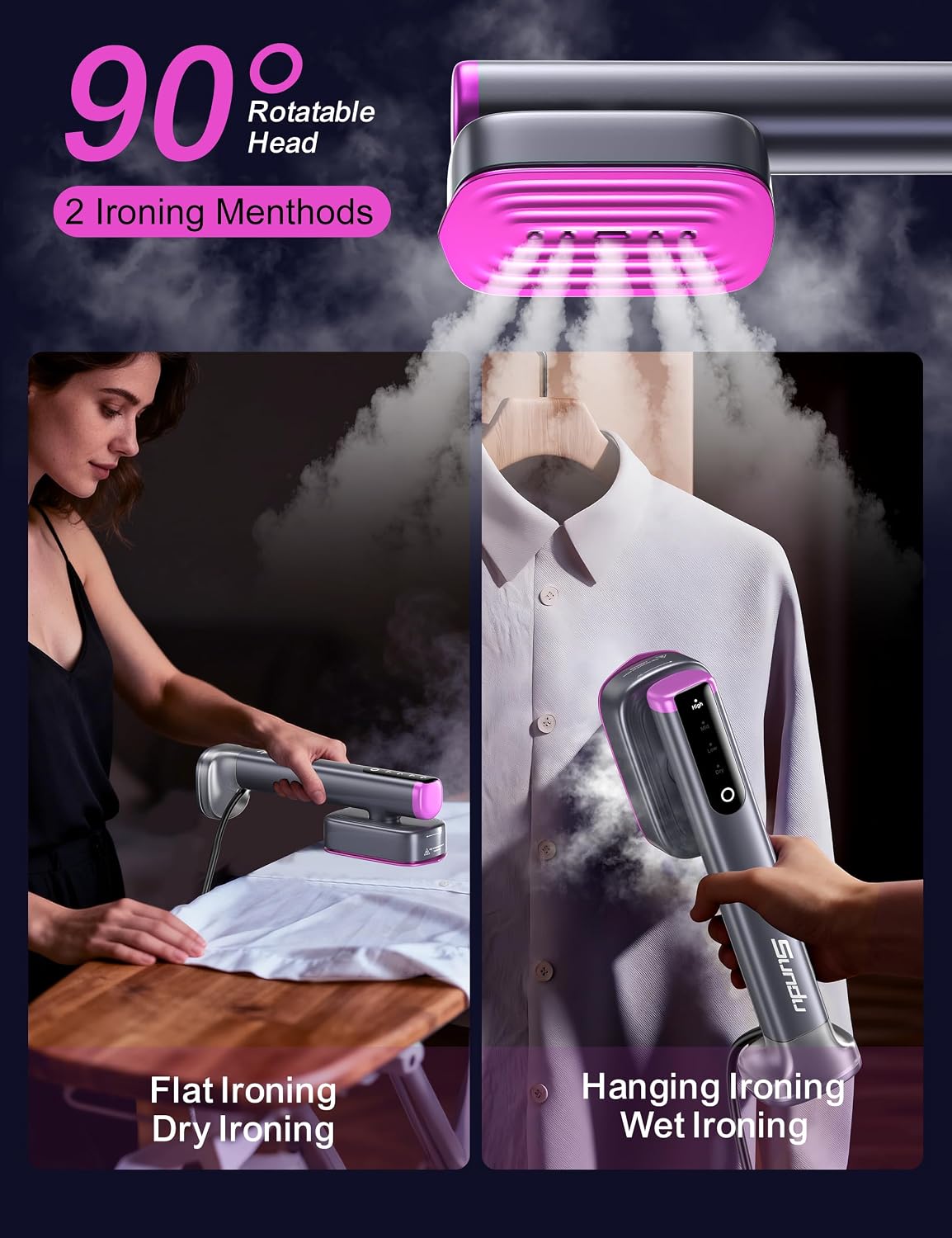 Sundu Vaporizador de viaje para ropa, vaporizador portátil de mano,...
