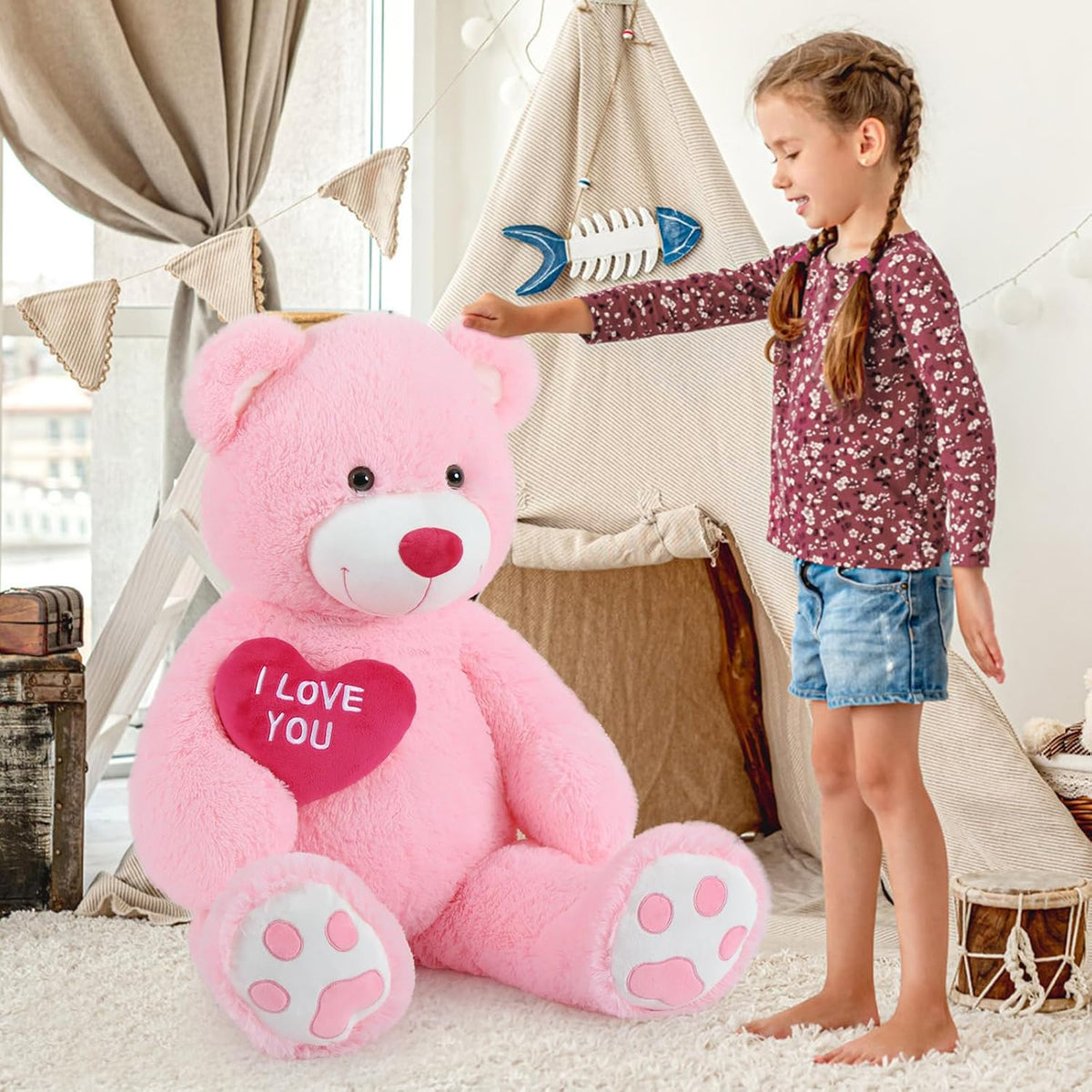 MaoGoLan - Oso de peluche grande con corazón rojo "Te quiero...