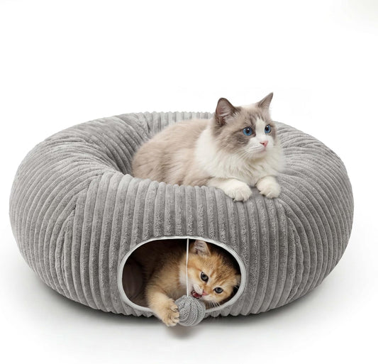 MOYMO Cama tipo Túnel para Gatos de Interior, Cama tipo Cueva de Ga...