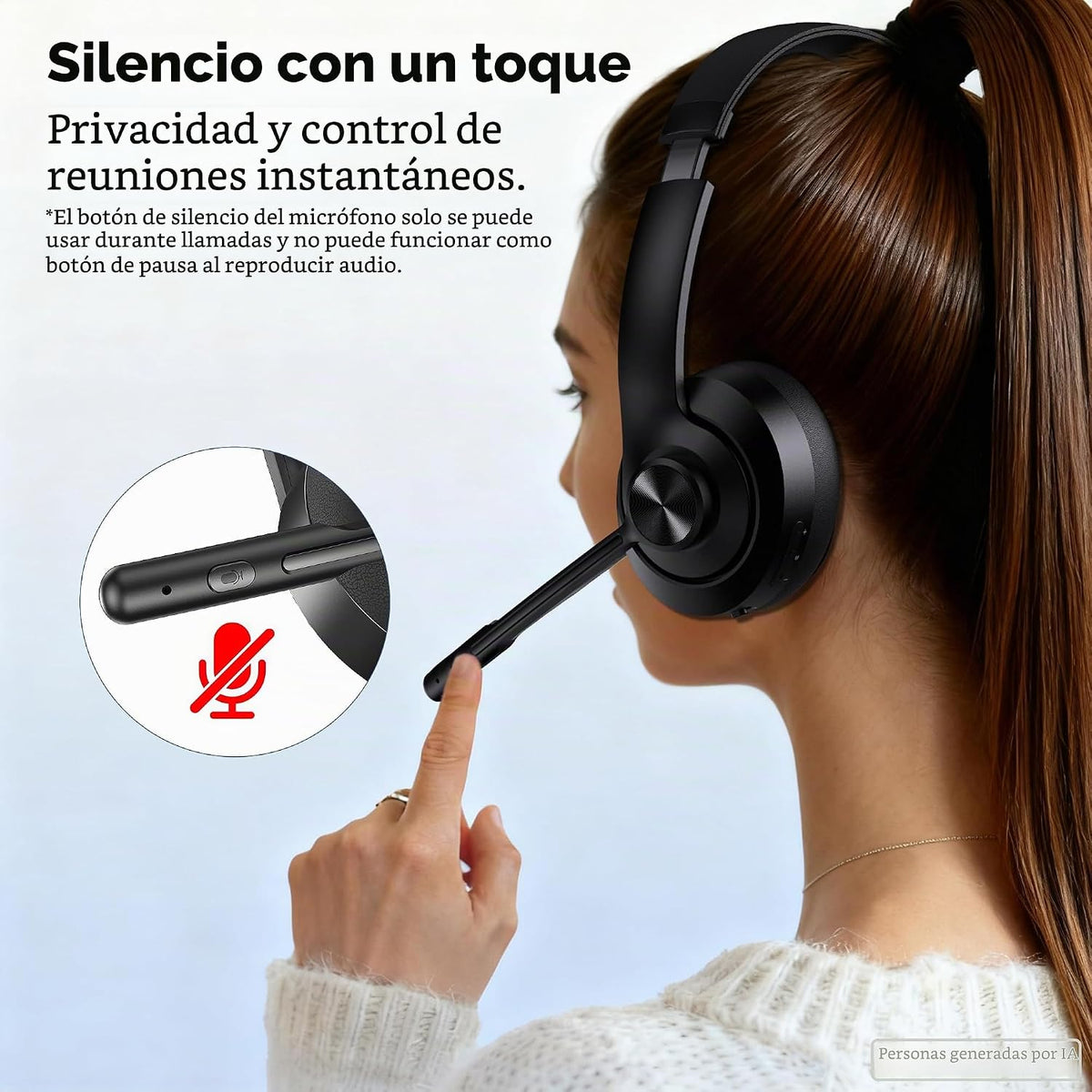 Auriculares inalámbricos AOC con micrófono para el trabajo, auricul...