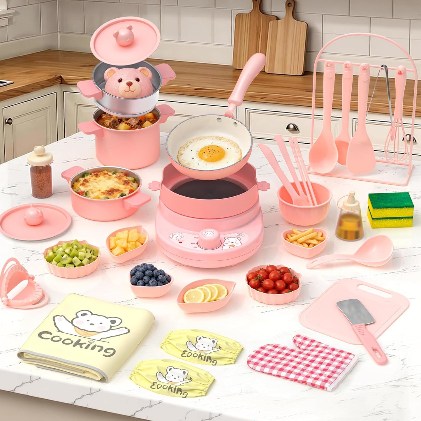 Gotoofun Juego de cocina para niños real para mini cocina, juego de...